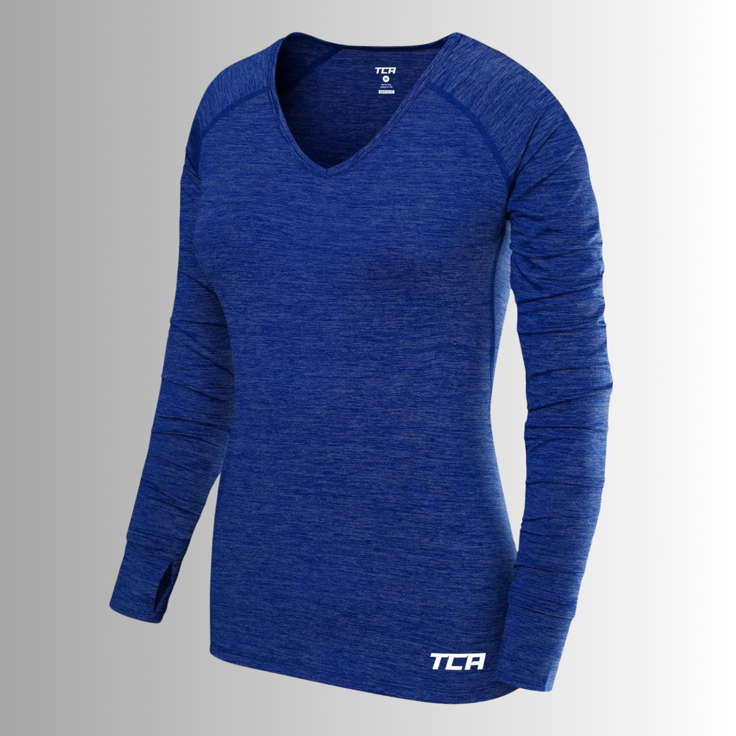 TCA Damen Elle Langarm V-Ausschnitt Laufshirt, Sportshirt, Trainingsshirt Größe: S, M