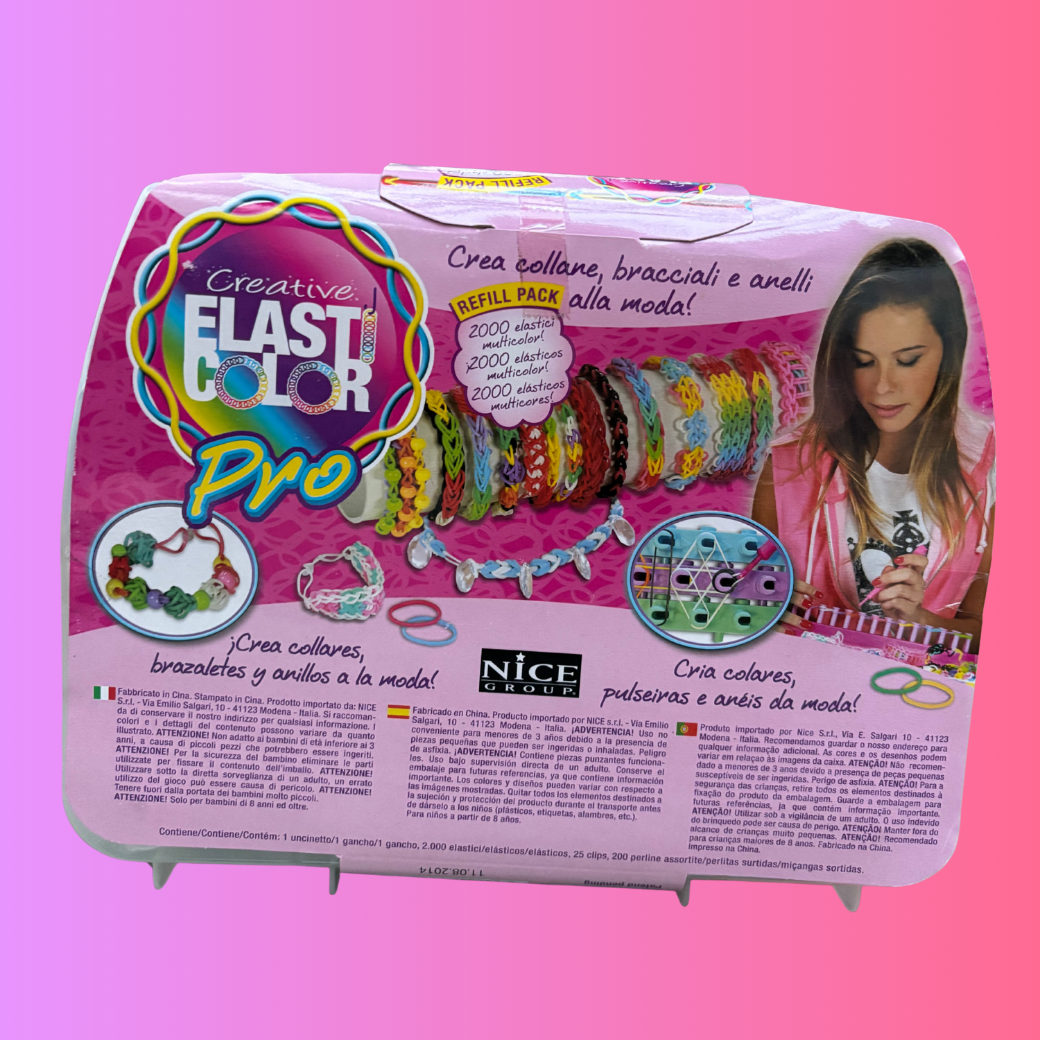 Elasticolor Pro Koffer Farben sortiert Armbänder mit Perlen