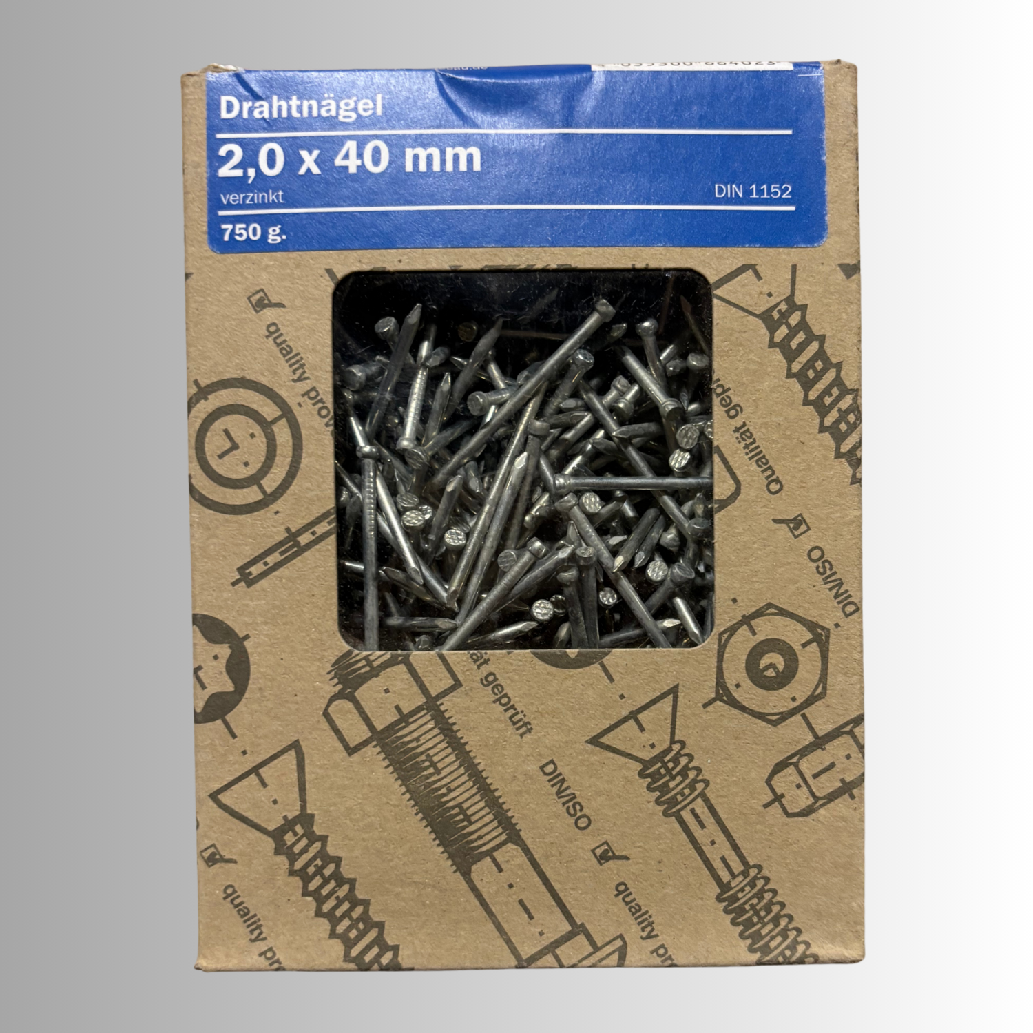 No.256 Gecco Drahtnägel 2,0x40mm - 750g Verzinkt