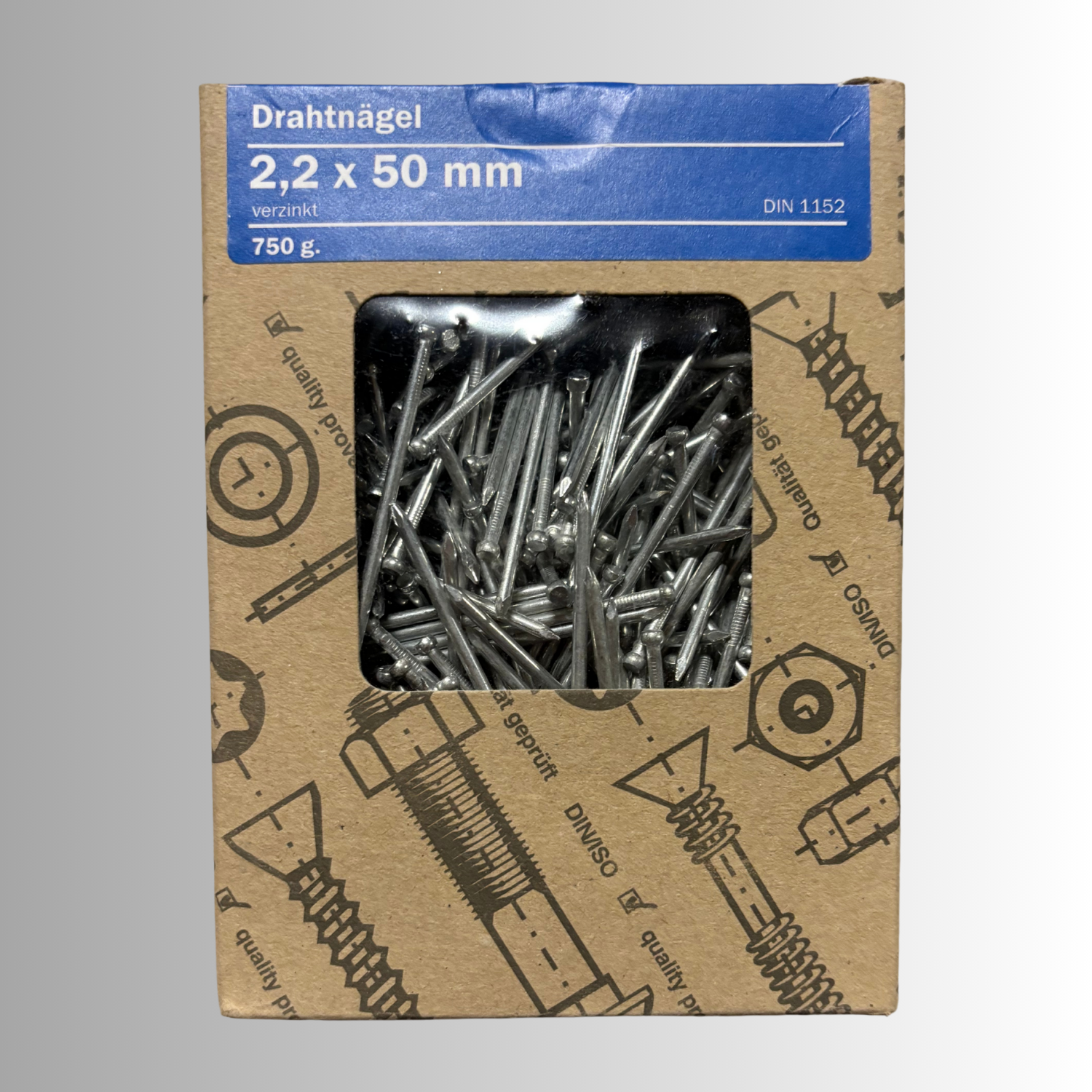 No.258 Gecco Drahtnägel 2,2x50mm - 750g Verzinkt