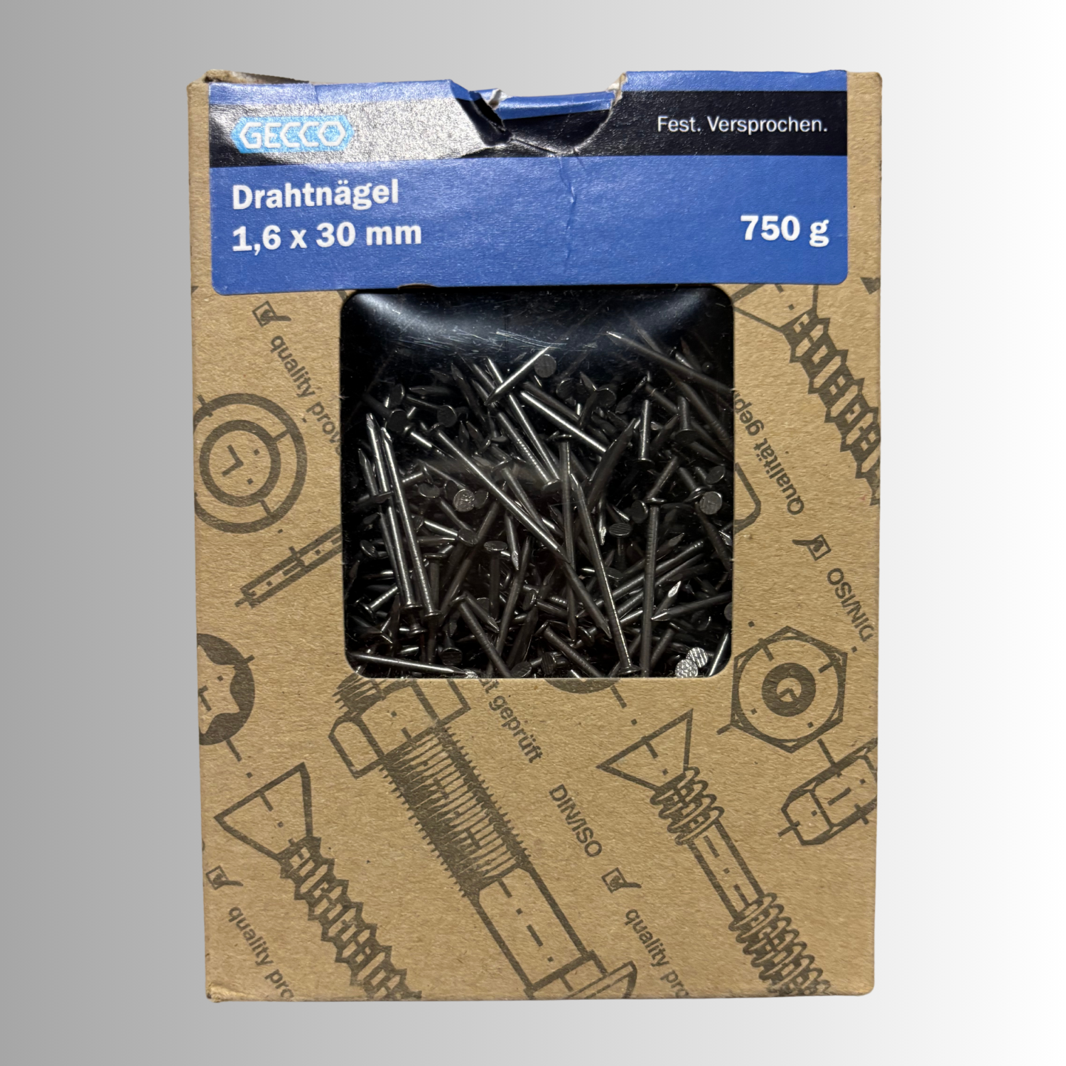 No.259 Gecco Drahtnägel 1,6x30mm - 750g Blank