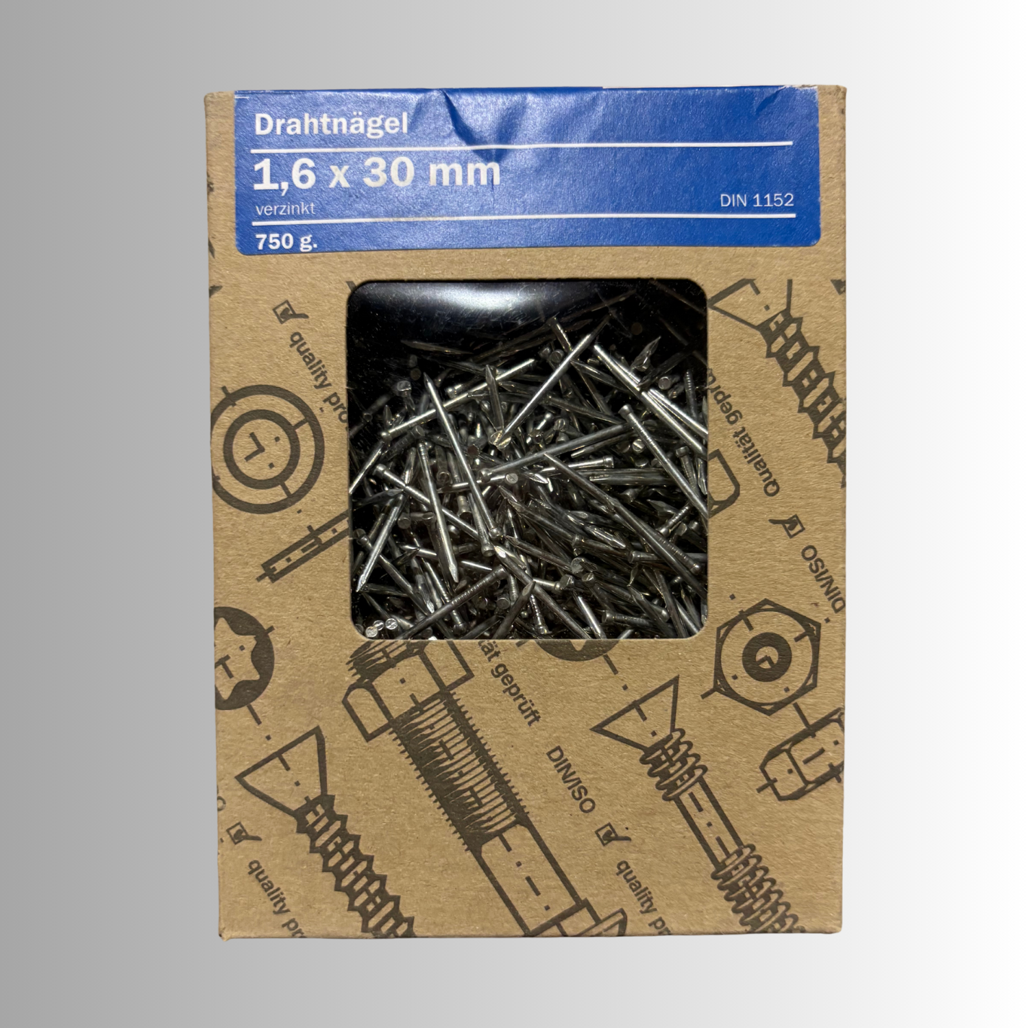 No.260 Gecco Drahtnägel 1,6x30mm - 750g Verzinkt