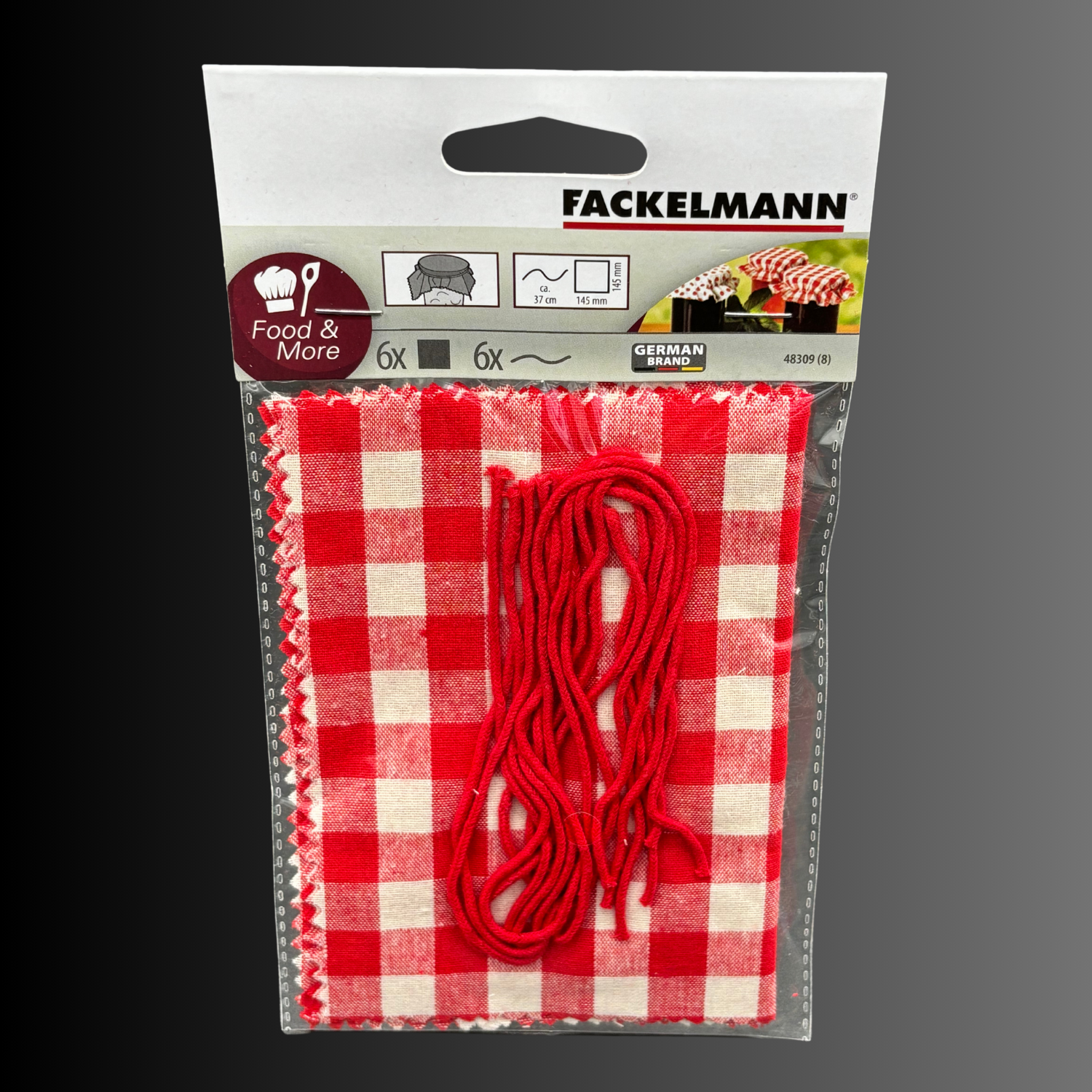 Fackelmann Schmuckdeckchen mit Kordel, Verzierung für Einmachgläser, Marmeladendeckchen aus Baumwolle