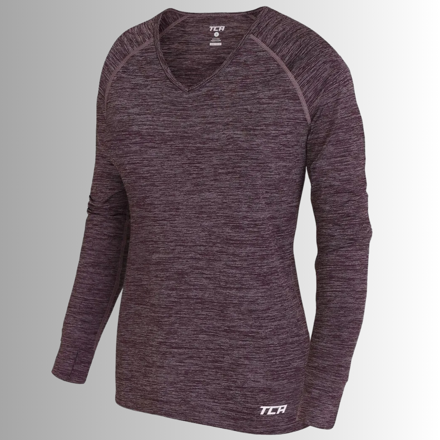 TCA Damen Elle Langarm V-Ausschnitt Laufshirt, Sportshirt, Trainingsshirt Größe: S