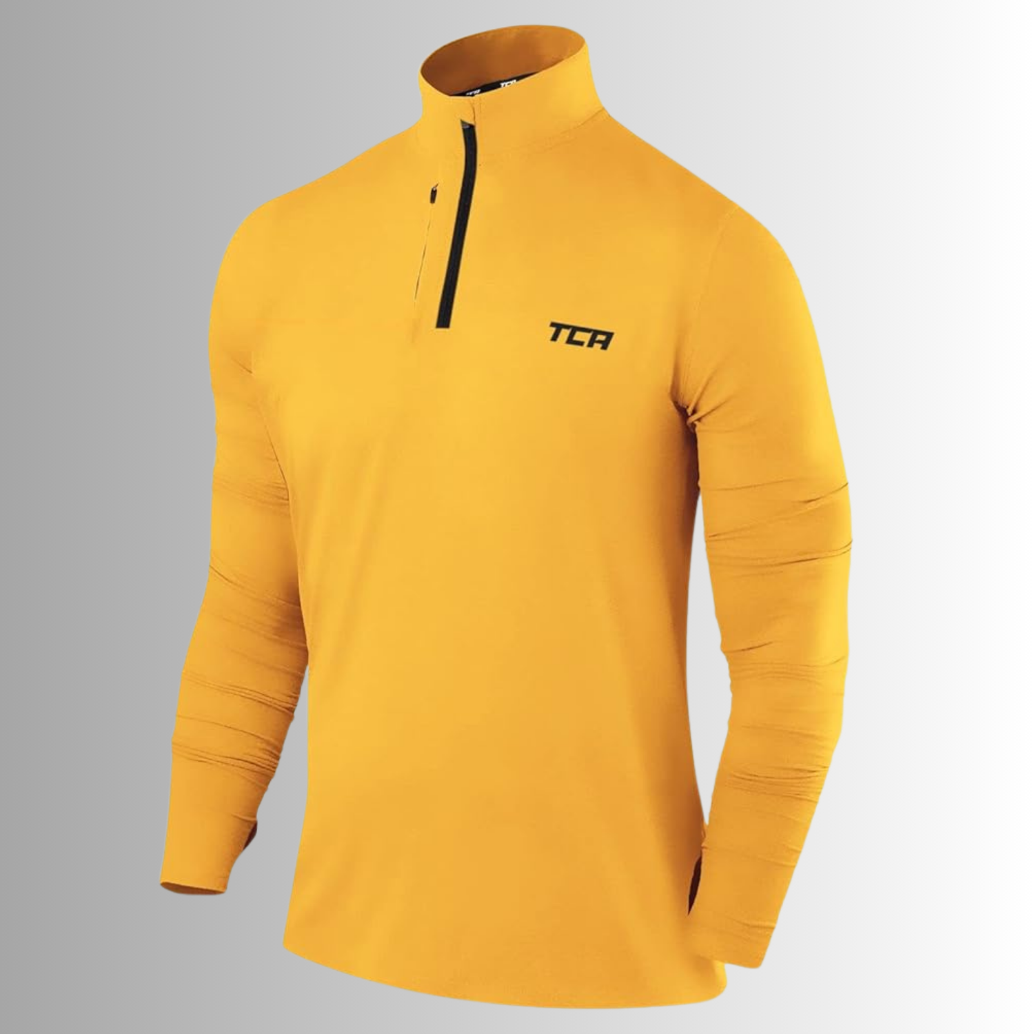 TCA Funktionsshirt Herren Langarm Fusion Pro Quickdry Langarmshirt atmungsaktiv Sportshirt mit Tasche Outdoor Longsleeve Sport Pullover Größe: M