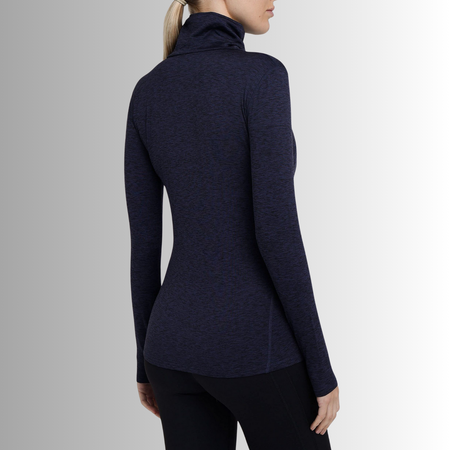 TCA Damen Warm-Up Trichterkragen Thermo Lauf Oberteil Marineblau Größe: M