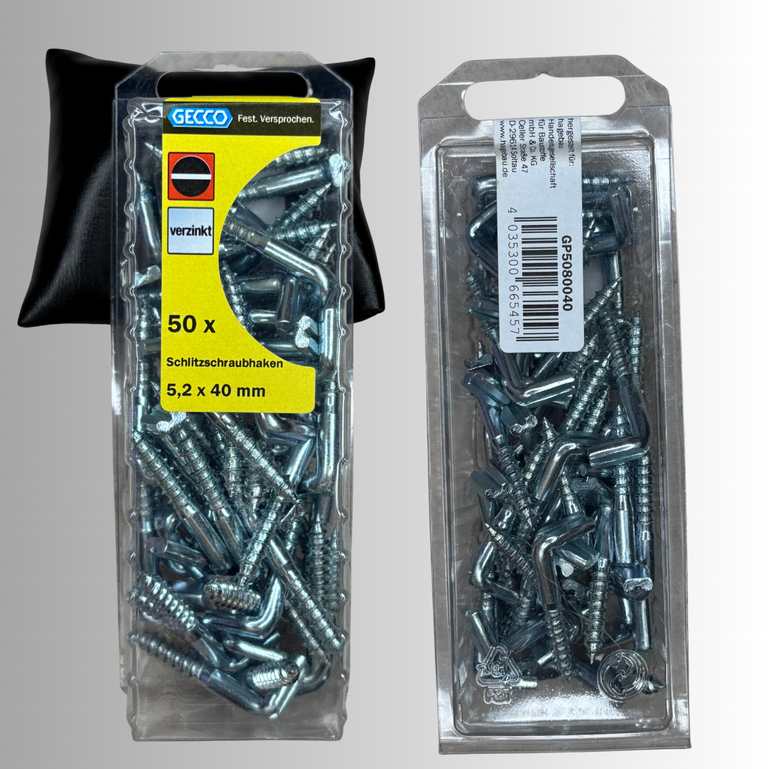 No.31 Gecco Schlitzschraubhaken 5,2x40mm - 50 Stück Verzinkt