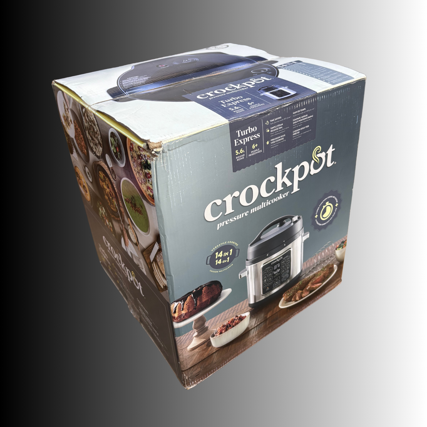 Crock-Pot Turbo Express Multikocher 14-in-1-Zubereitungsmöglichkeiten Schongarer, Dampfreiniger, Schnellkochtopf & mehr 5,6 l (mehr als 6 Personen) CSC062X