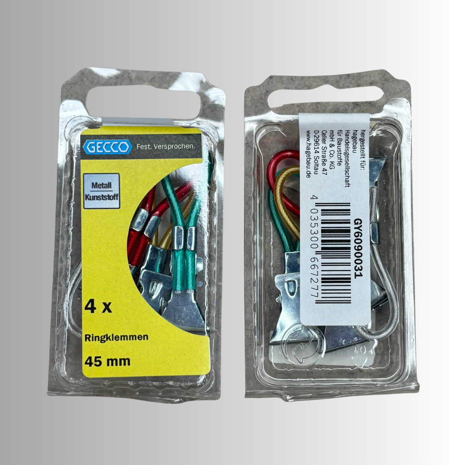 No.11 Gecco Ringklemmen 45mm - 4 Stück Metall/ Kunststoff
