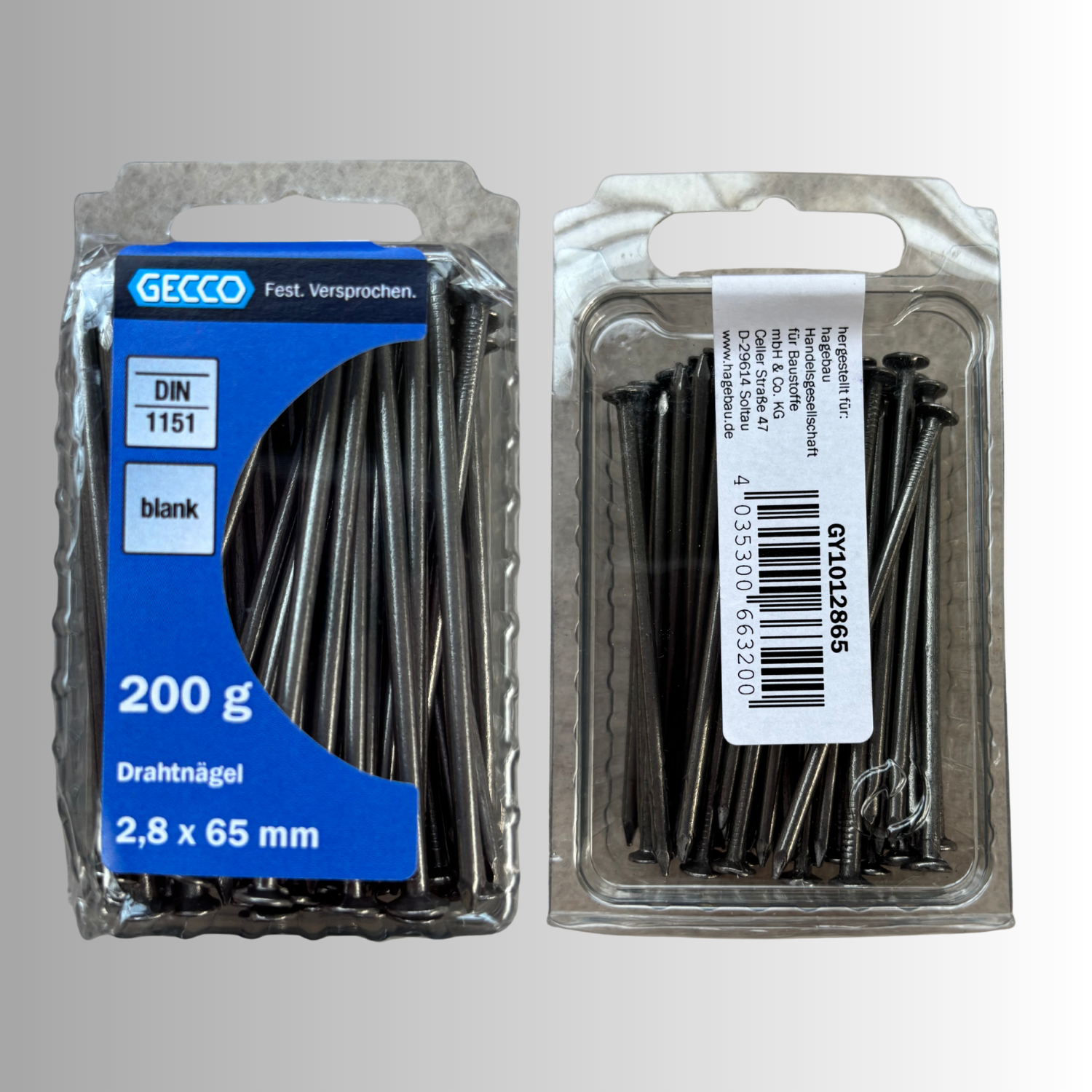 No.76 Gecco Drahtnägel 2,8x65mm - 200g Blank