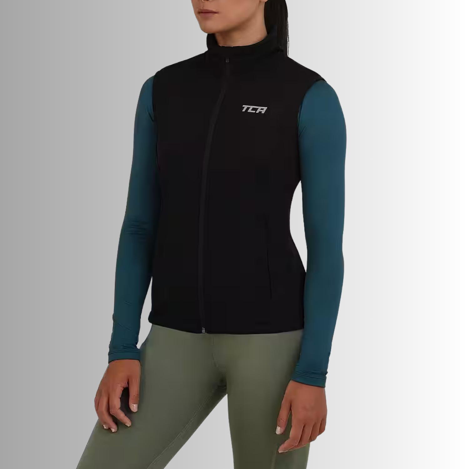 TCA Damen Windweste für Laufen und Radfahren Schwarz Größe: S, L, XL