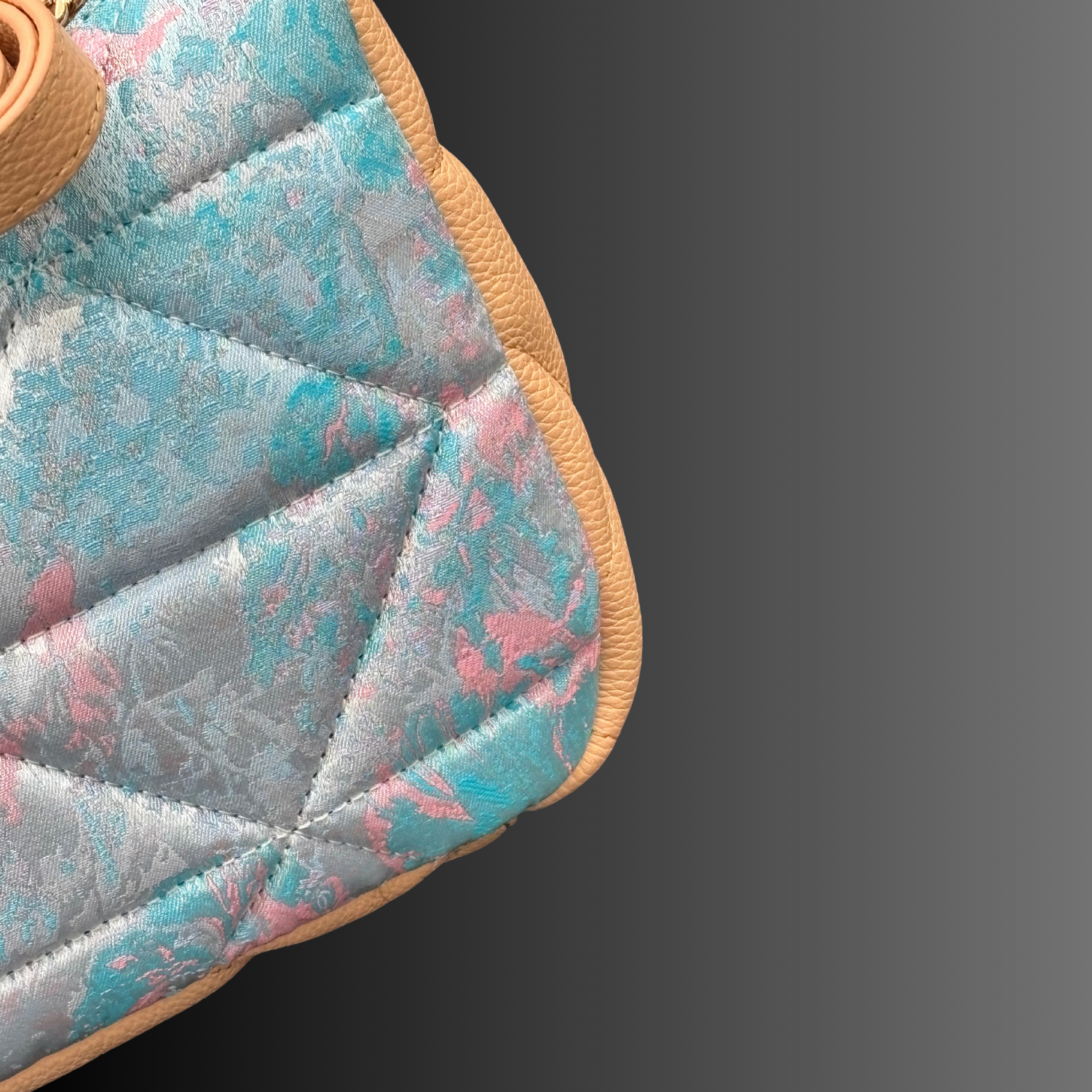 VA MILANO Schultertasche Handtasche Tasche Edles Webmaterial & Echtleder