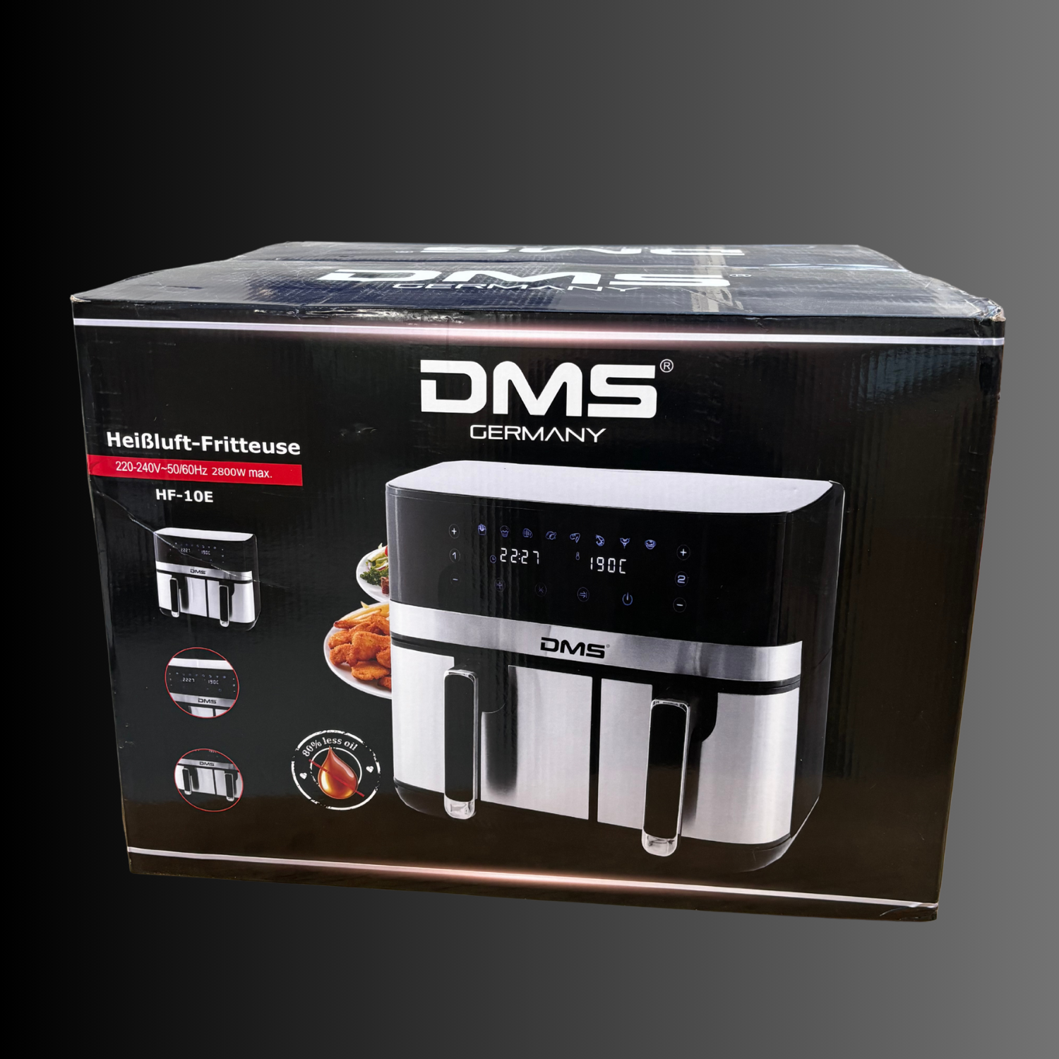 DMS 10L Doppelkammer-Heißluftfritteuse  6/4 L Fassungsvermögen