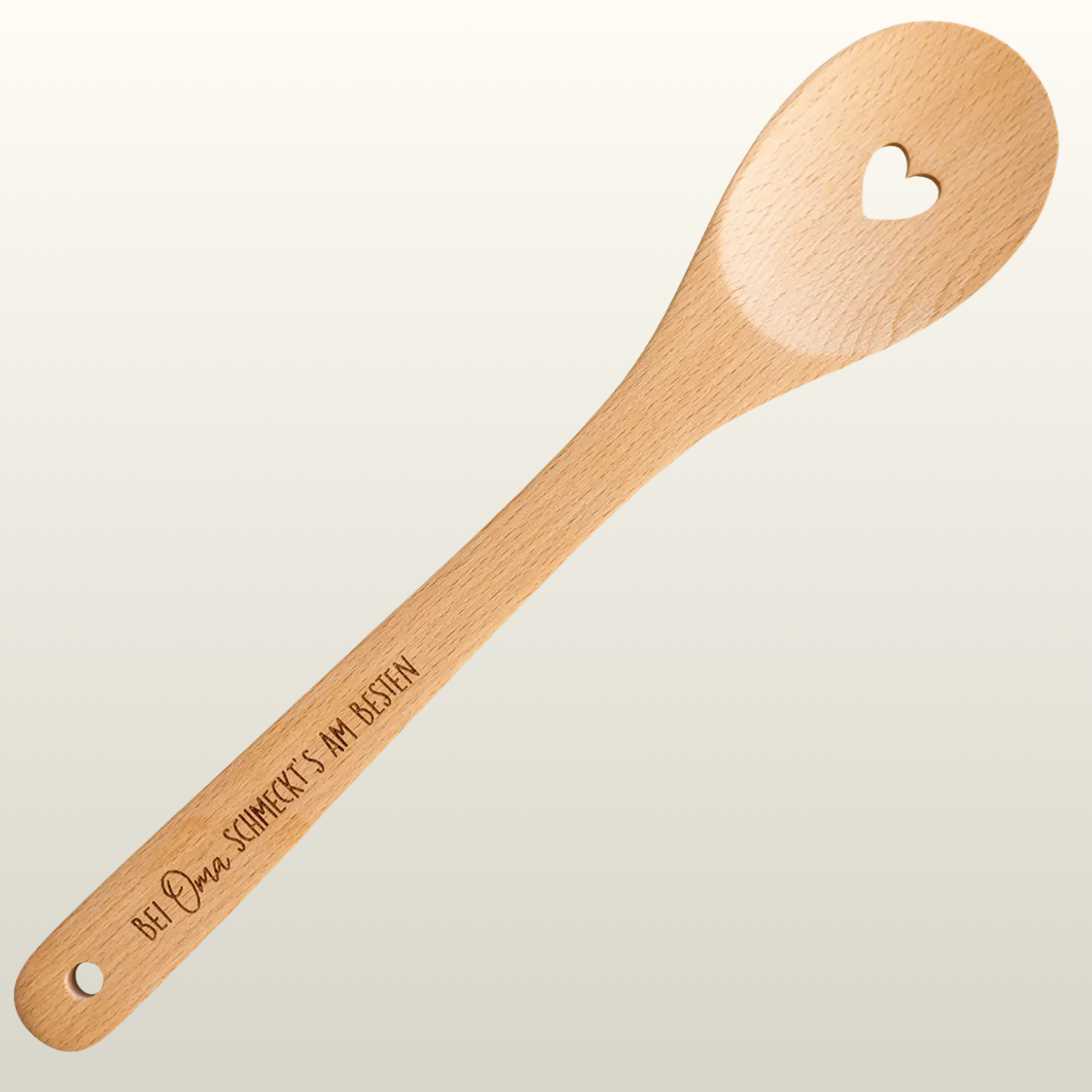 Geschenk OMA Kochlöffel aus Holz Buche mit Gravur Bei Oma Schmeckt´s am Besten