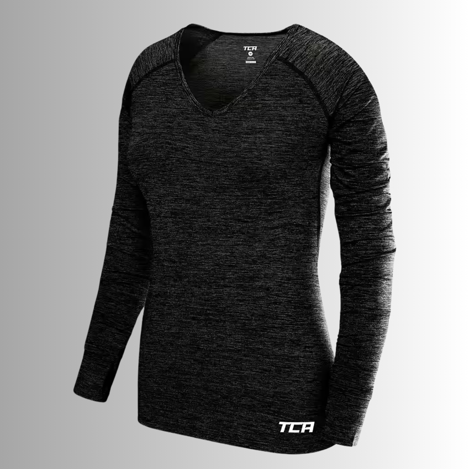 TCA Damen Elle Langarm V-Ausschnitt Laufshirt, Sportshirt, Trainingsshirt Größe: XS