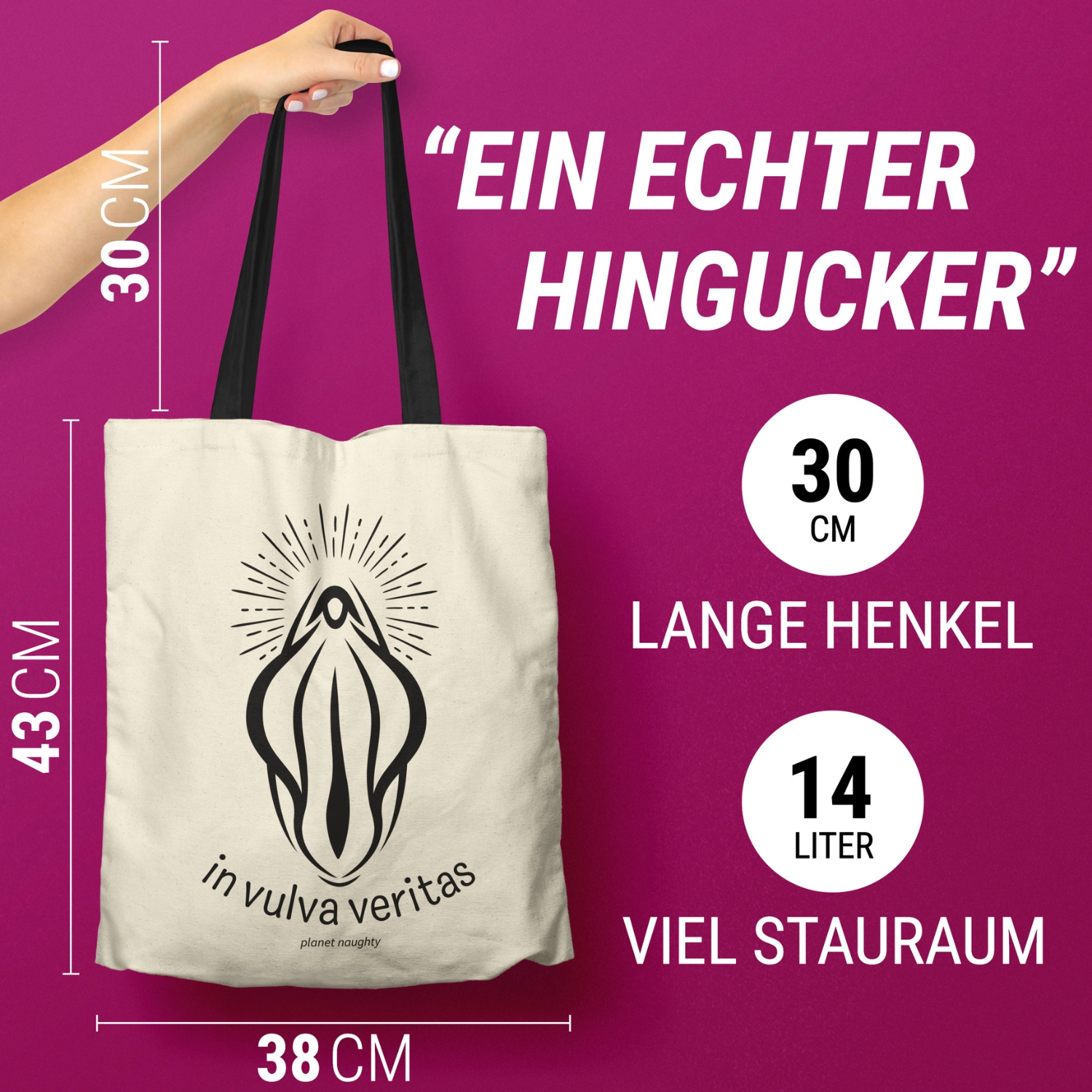 in vulva veritas Feministische Stofftasche Vulva Beutel