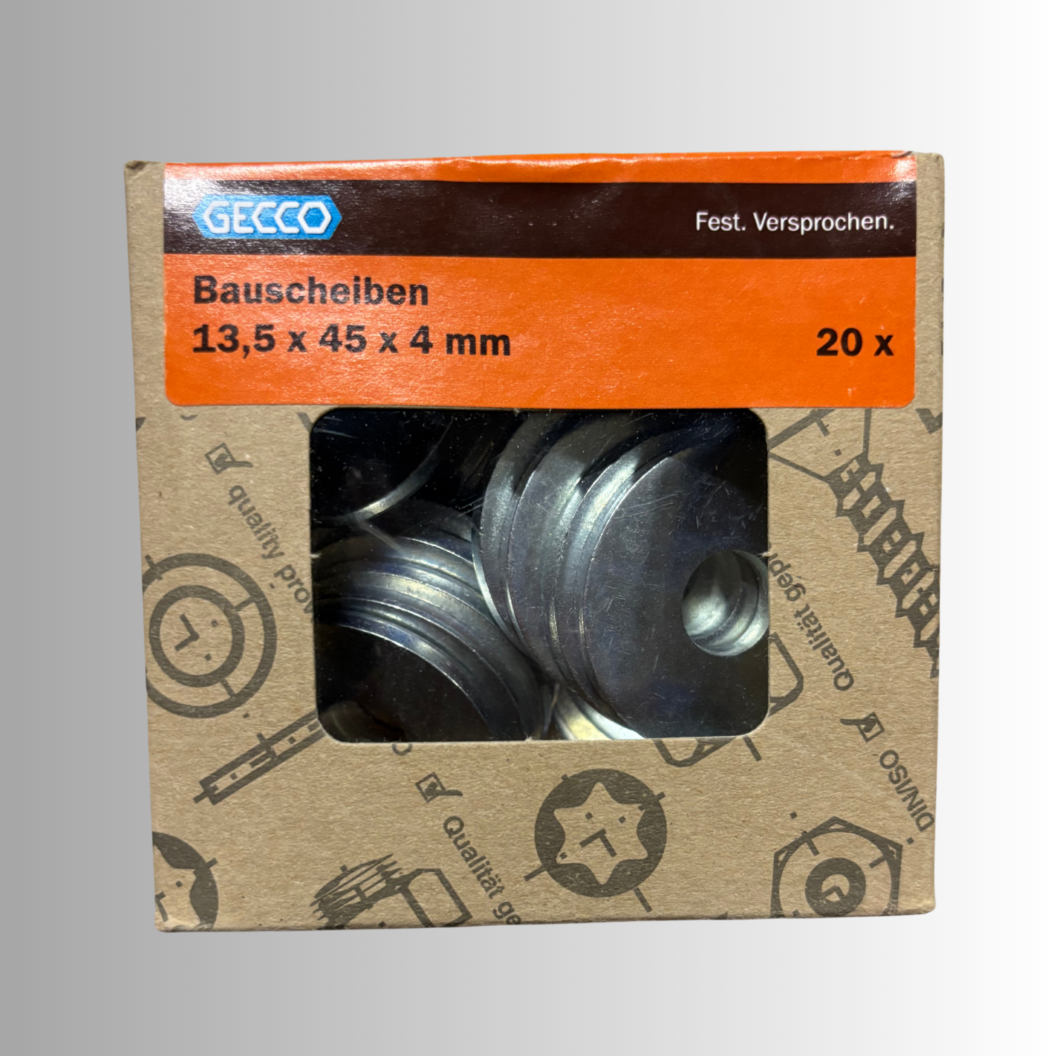 No.265 Gecco Bauscheiben 13,5x45x4mm - 20 Stück Verzinkt
