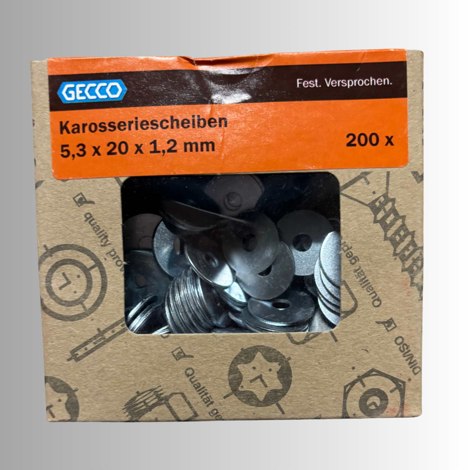 No.266 Gecco Karosseriescheiben 5,3x20x1,2mm - 200 Stück Verzinkt
