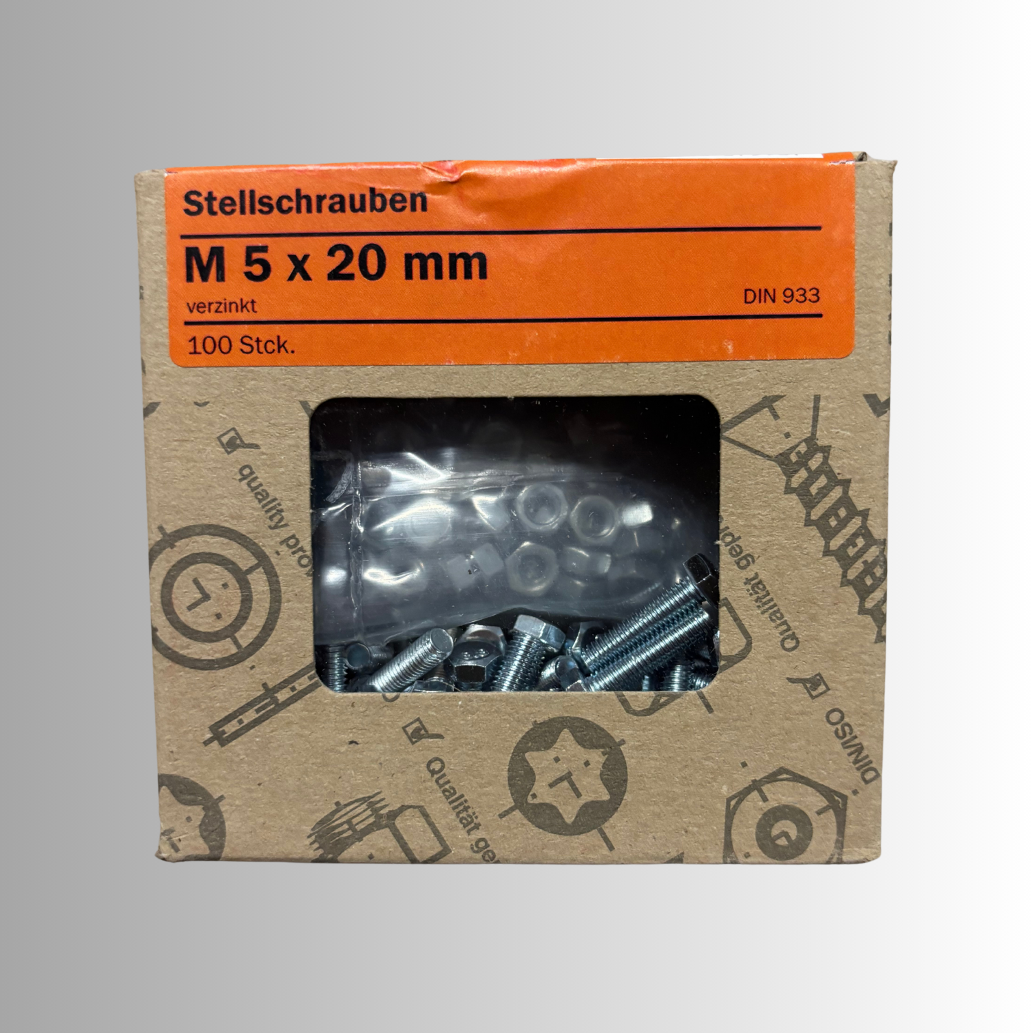 No.269 Gecco Stellschrauben M5x20mm - 100 Stück Verzinkt