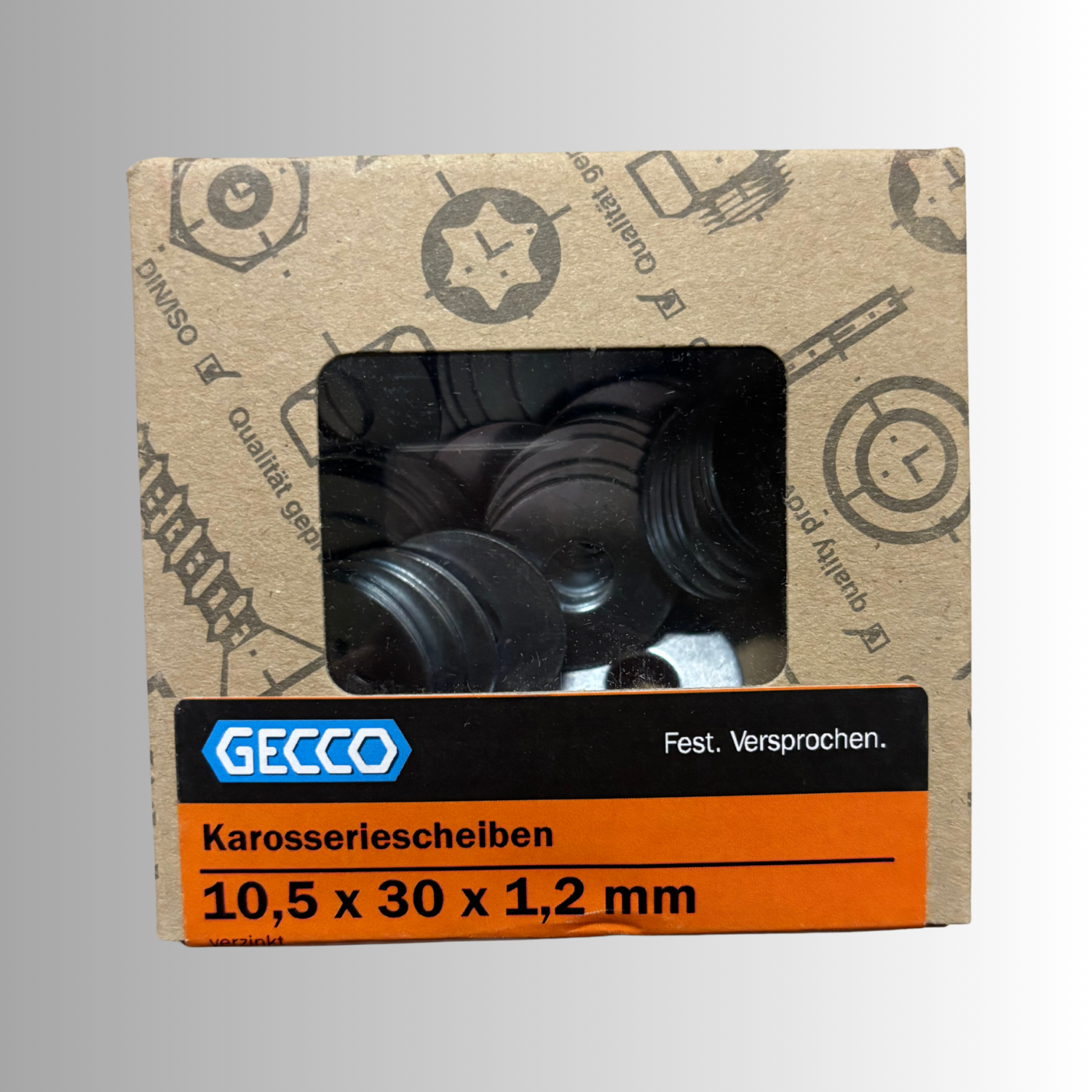 No.279 Gecco Karosseriescheiben 10,5x30x1,2mm - 50 Stück Verzinkt