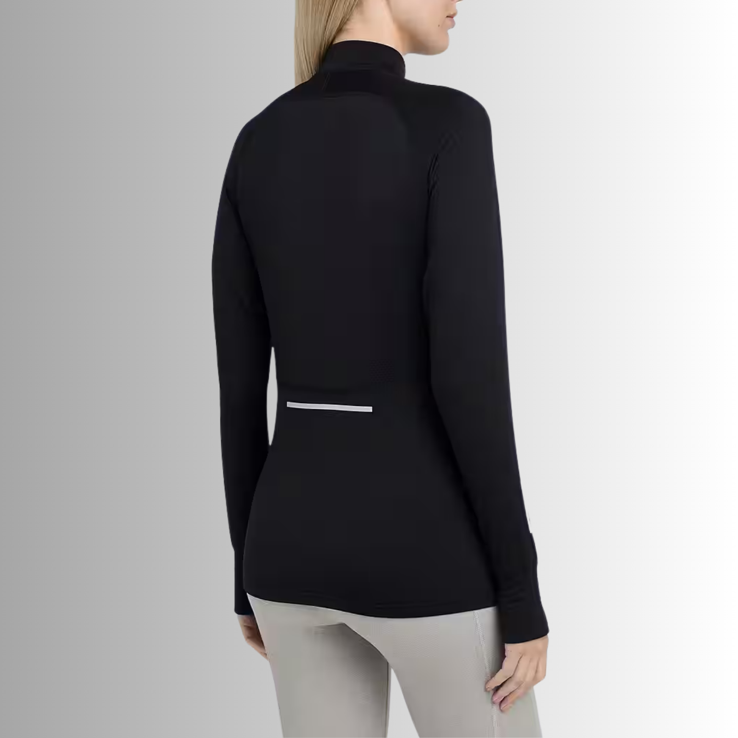 TCA Damen Winter Running Langarm Laufshirt mit Brustreißverschluss Dunkelblau Größe: S