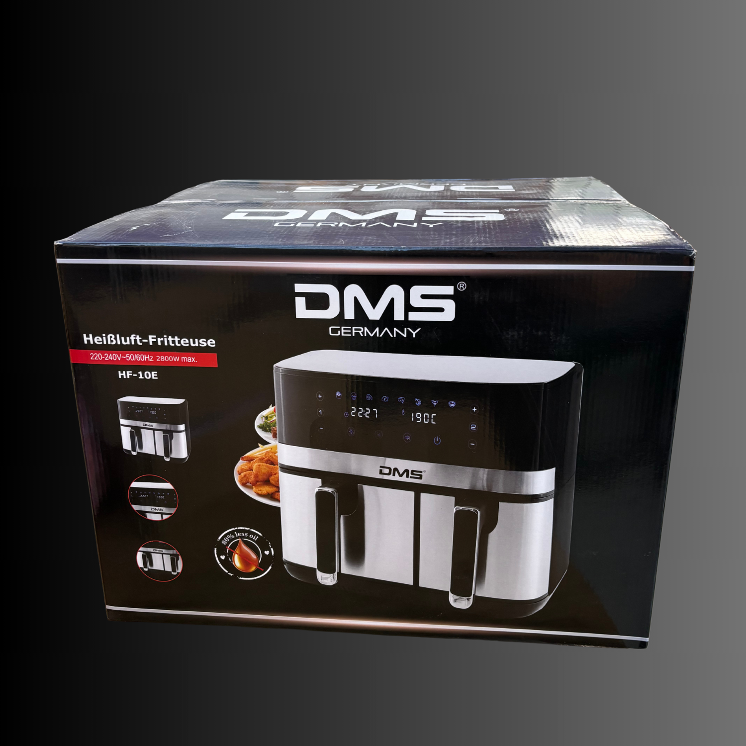 DMS 10L Doppelkammer-Heißluftfritteuse  6/4 L Fassungsvermögen