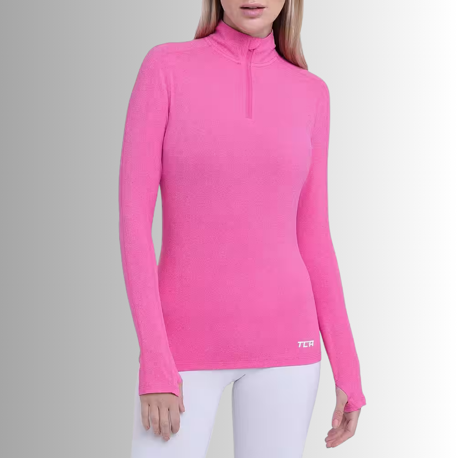 TCA Damen Fusion Quickdry Leichtes Laufshirt mit Reißverschlusstasche Größe: XS, S, M