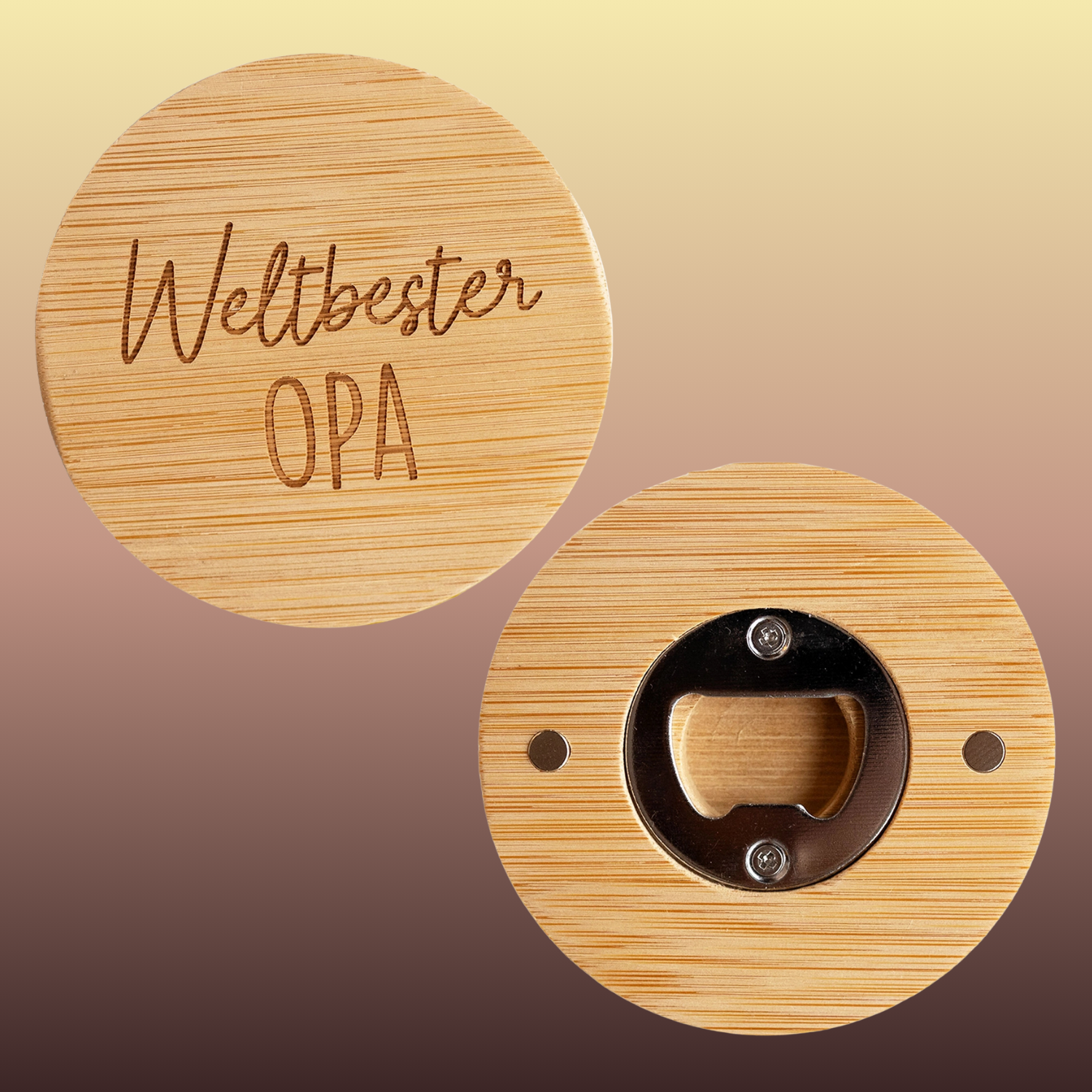 Geschenk OPA Flaschenöffner aus Holz mit Gravur Weltbester Opa