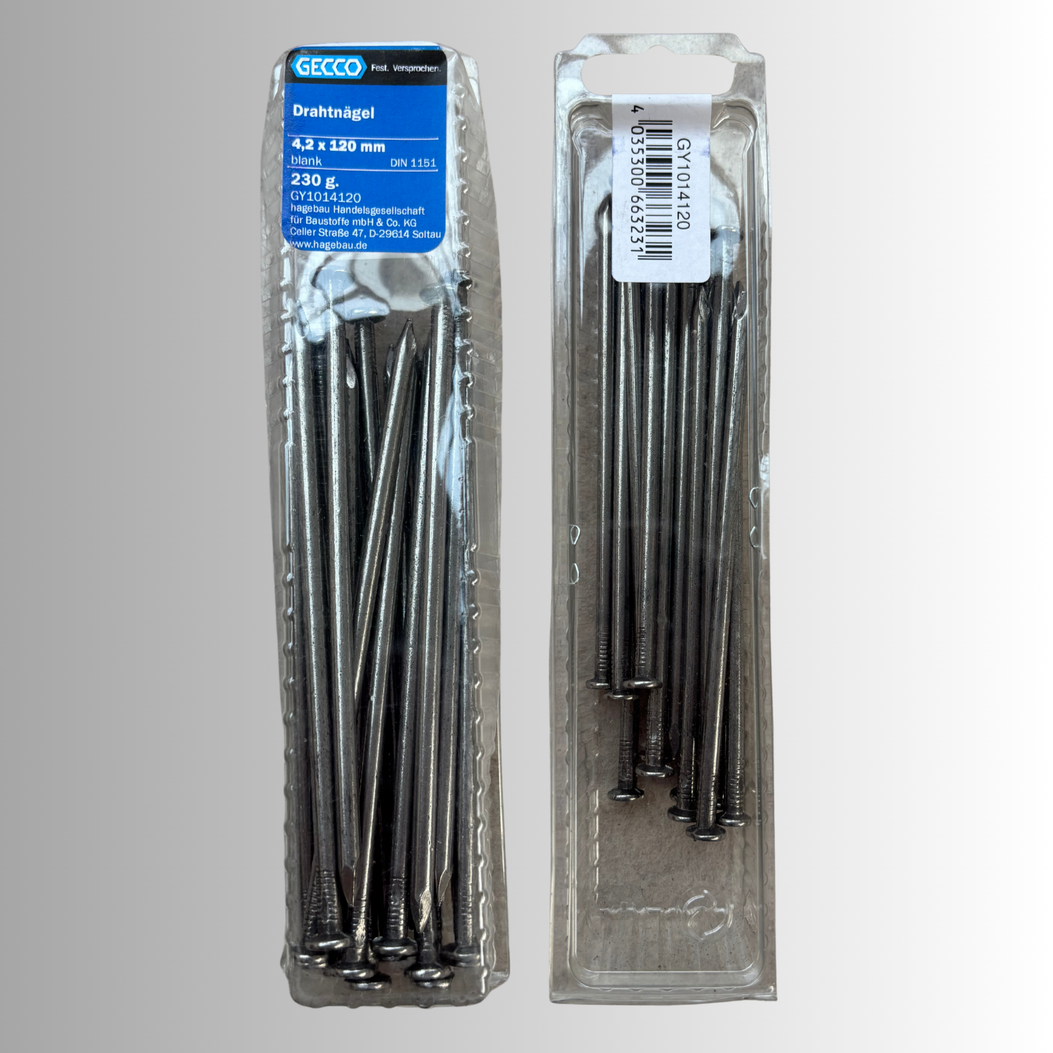 No.77 Gecco Drahtnägel 4,2x120mm - 230g Blank
