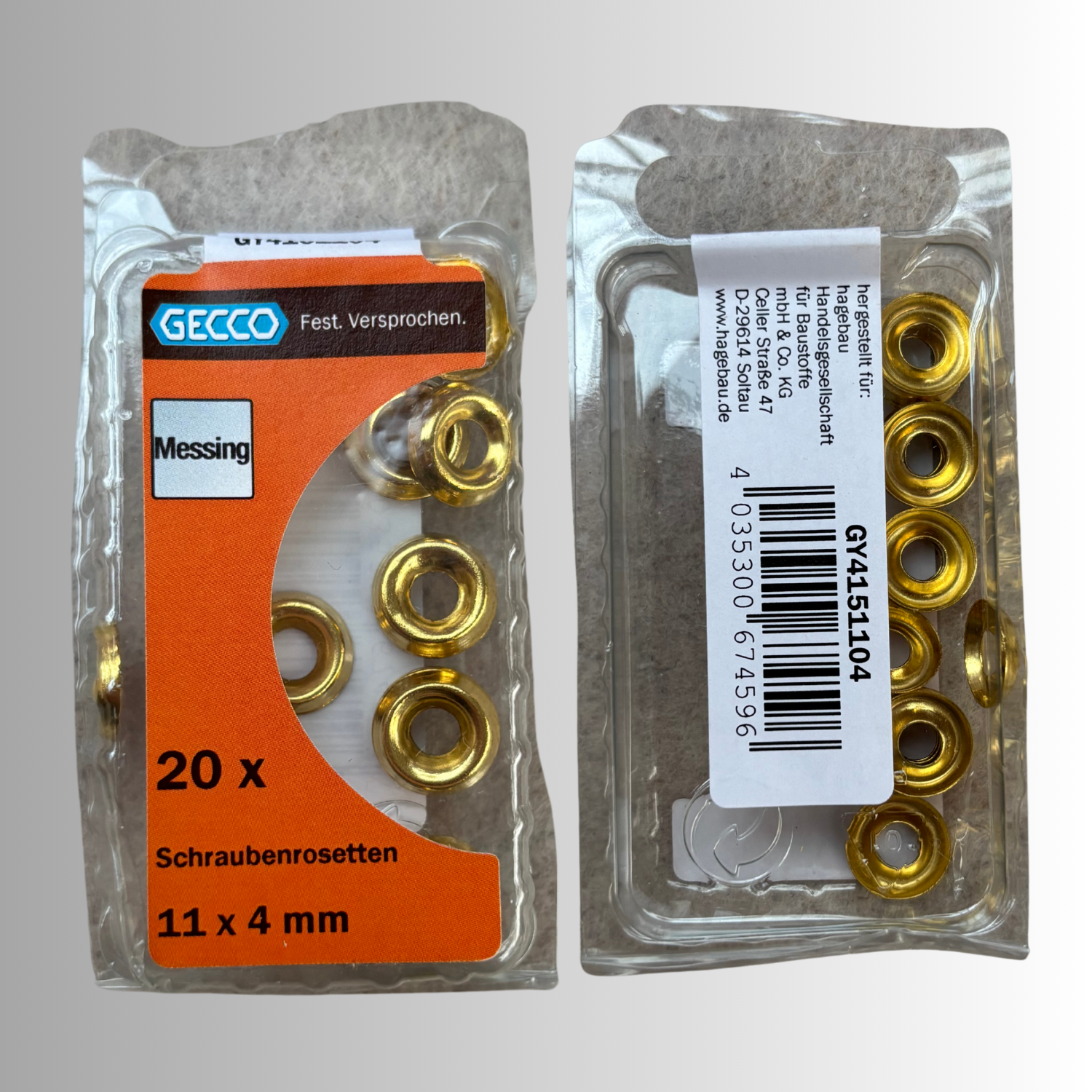 No.136 Gecco Schraubenrosetten 11x4mm - 20 Stück Messing