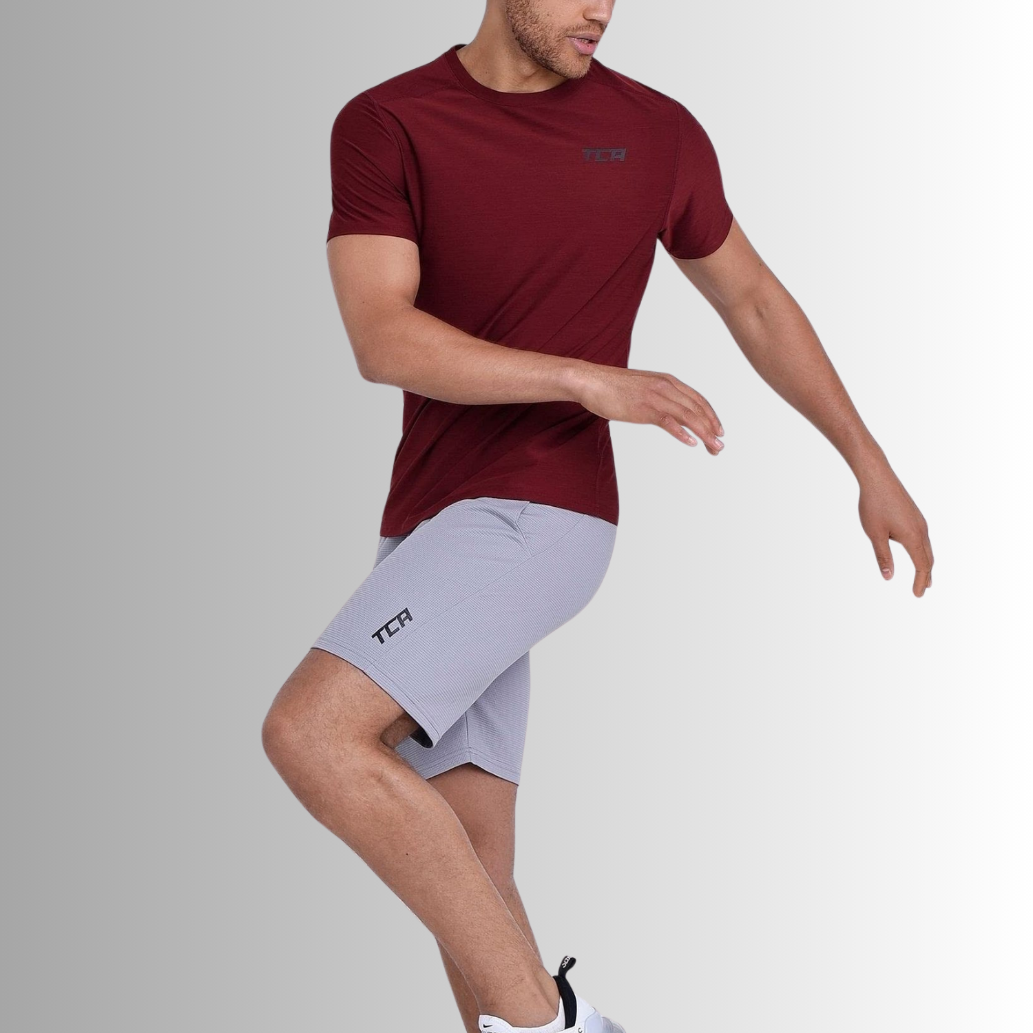 TCA Trainingsshirt Herren Galaxy Fitness Lauf Shirt Cabernet Größe: L