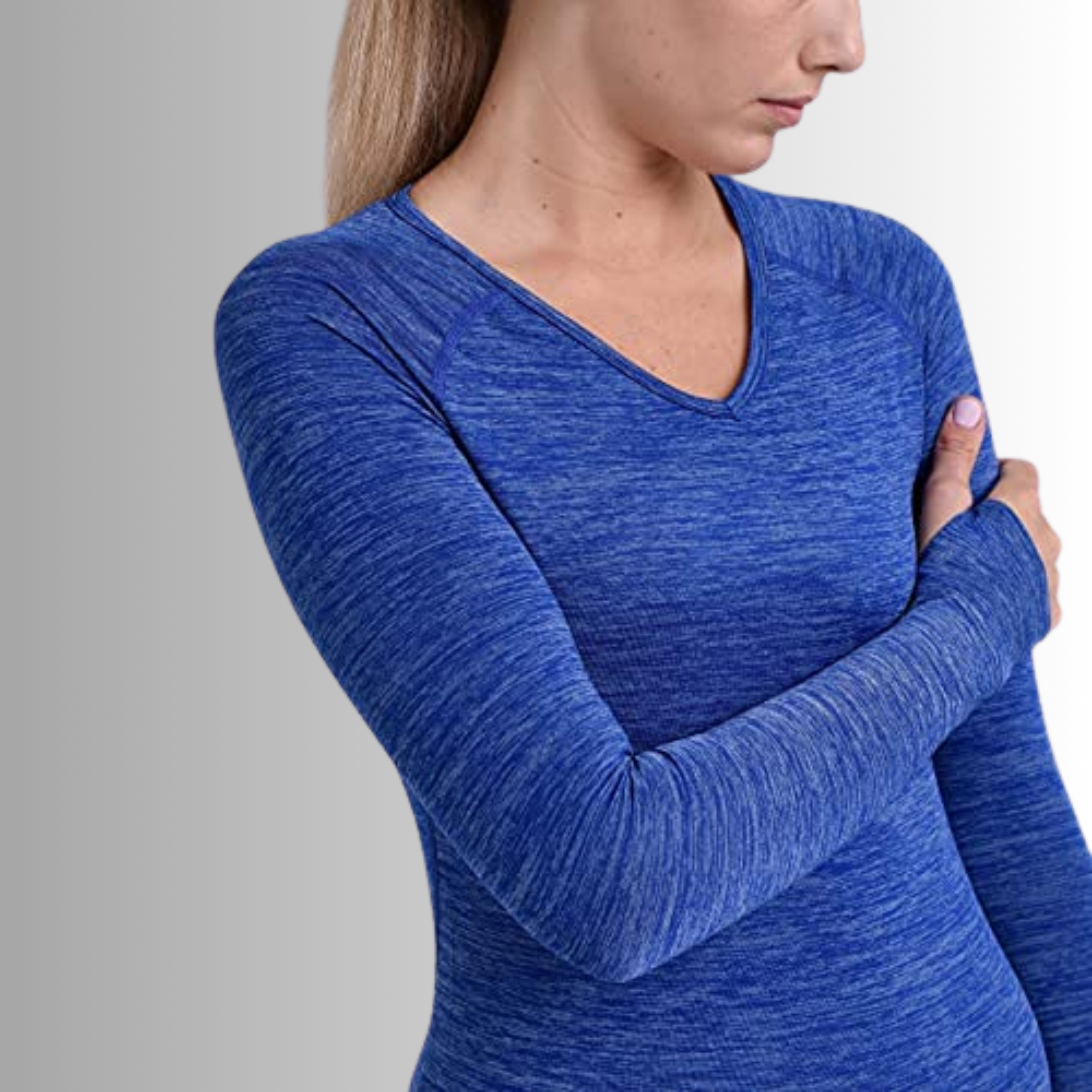 TCA Damen Elle Langarm V-Ausschnitt Laufshirt, Sportshirt, Trainingsshirt Größe: S, M