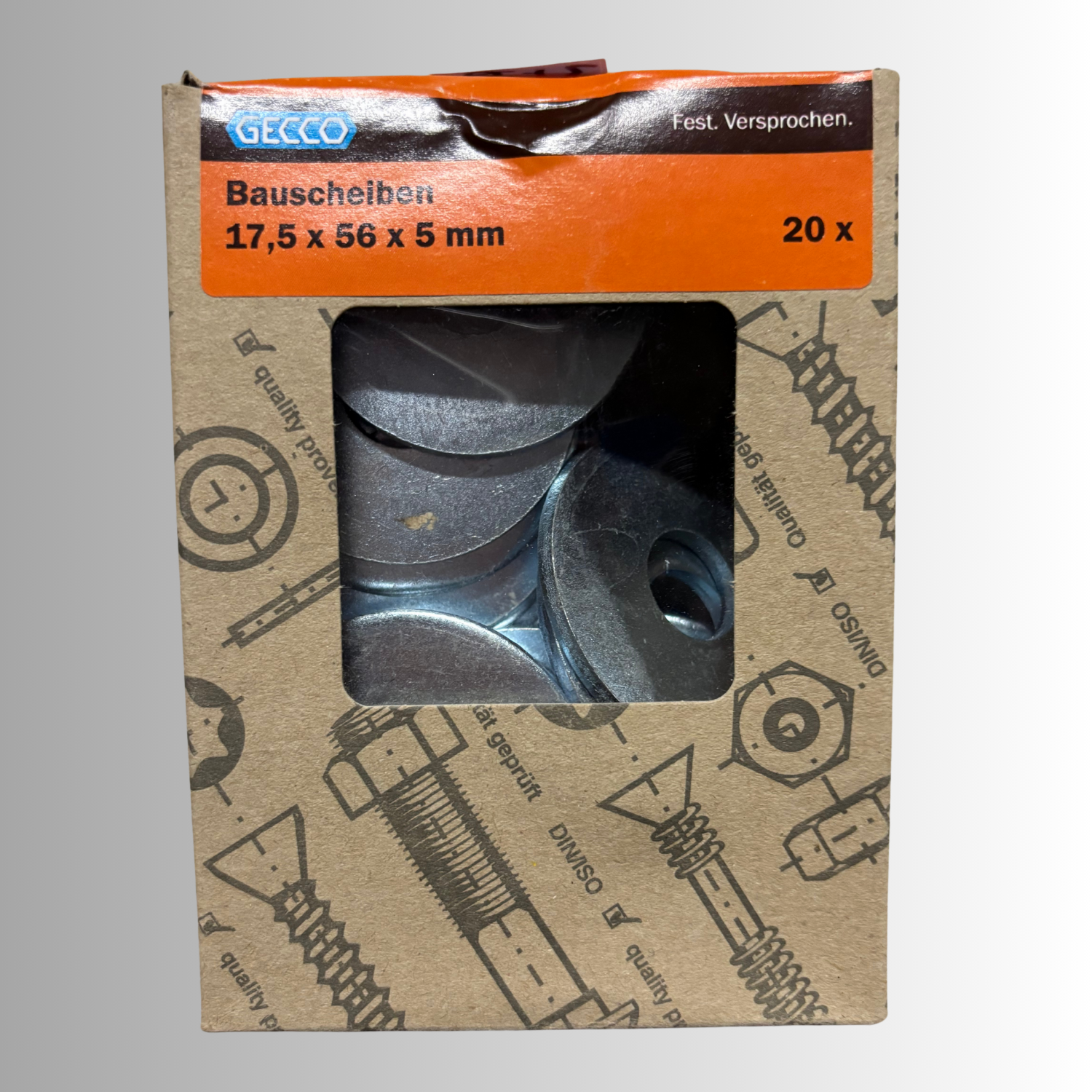 No.271 Gecco Bauscheiben 17,5x56x5mm - 20 Stück Verzinkt