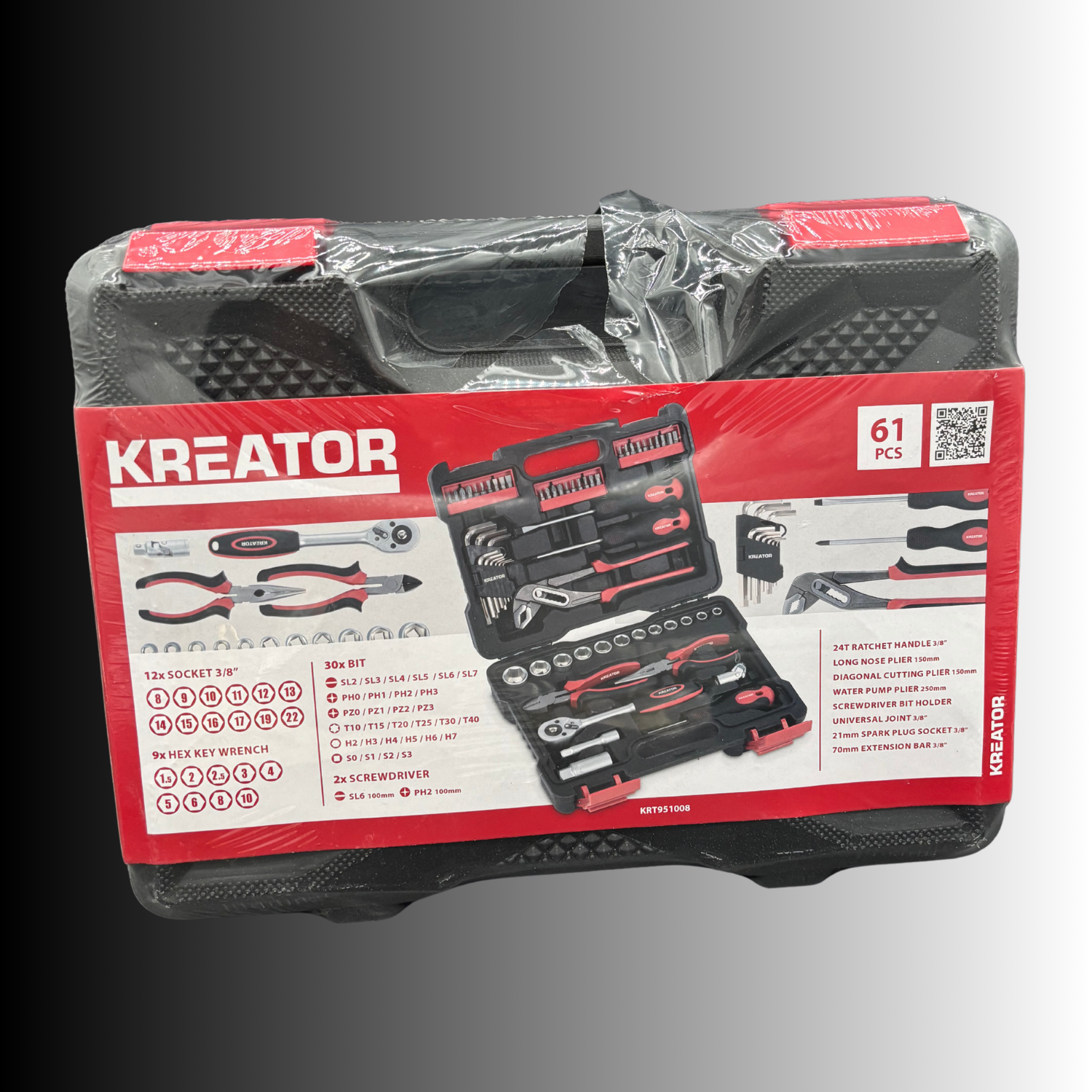Kreator Werkzeugkoffer Werkzeug-Set - 61 Teilig