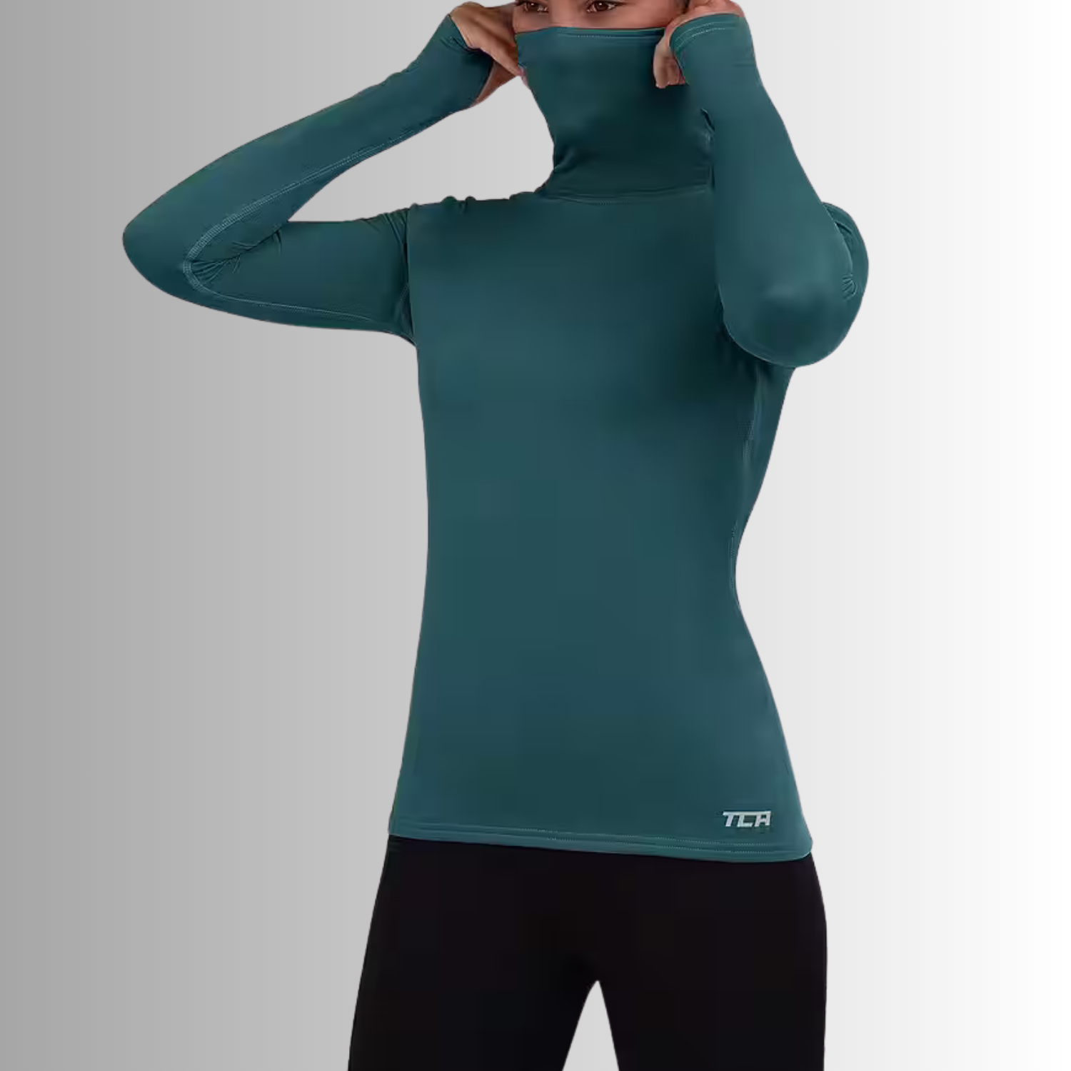 TCA Damen Warm-Up Trichterkragen Thermo Lauf Oberteil Größe: XL
