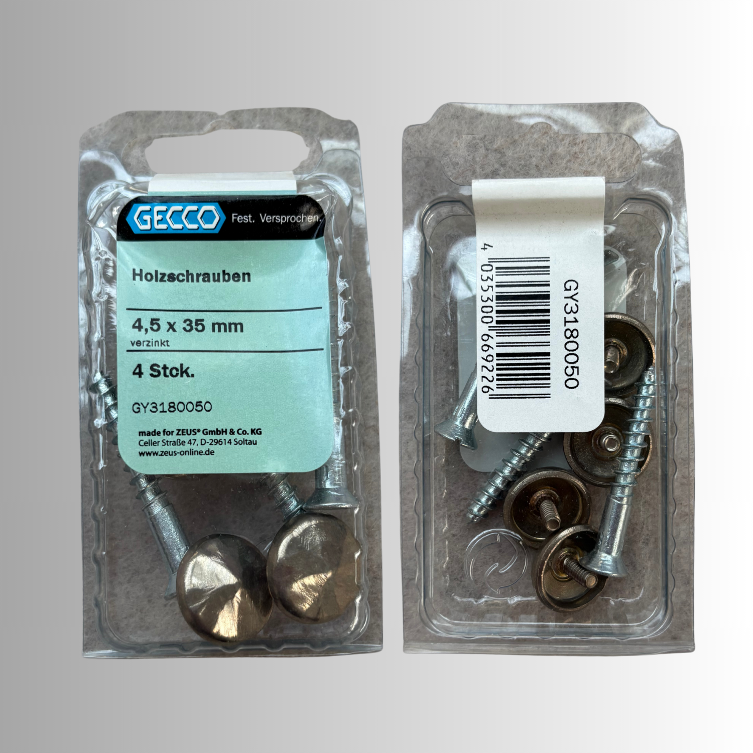 No.98 Gecco Holzschrauben 4,5x35mm - 4 Stück Verzinkt