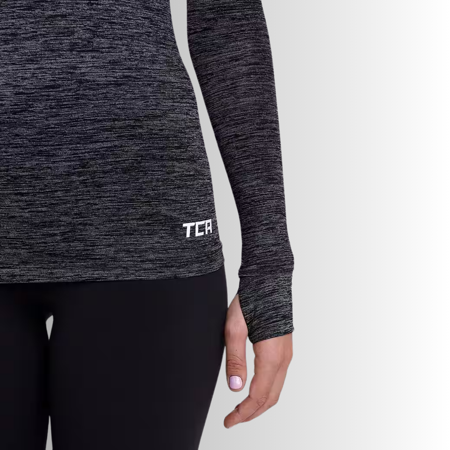 TCA Damen Elle Langarm V-Ausschnitt Laufshirt, Sportshirt, Trainingsshirt Größe: XS