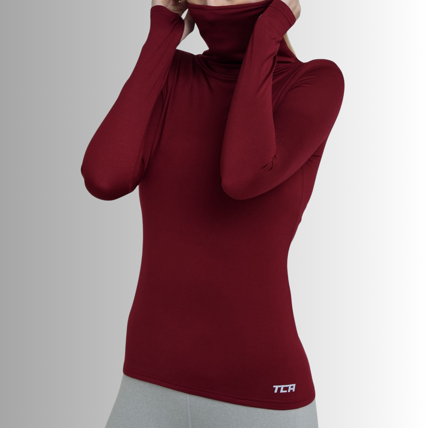 TCA Damen Warm-Up Trichterkragen Thermo Lauf Oberteil Größe: S, M