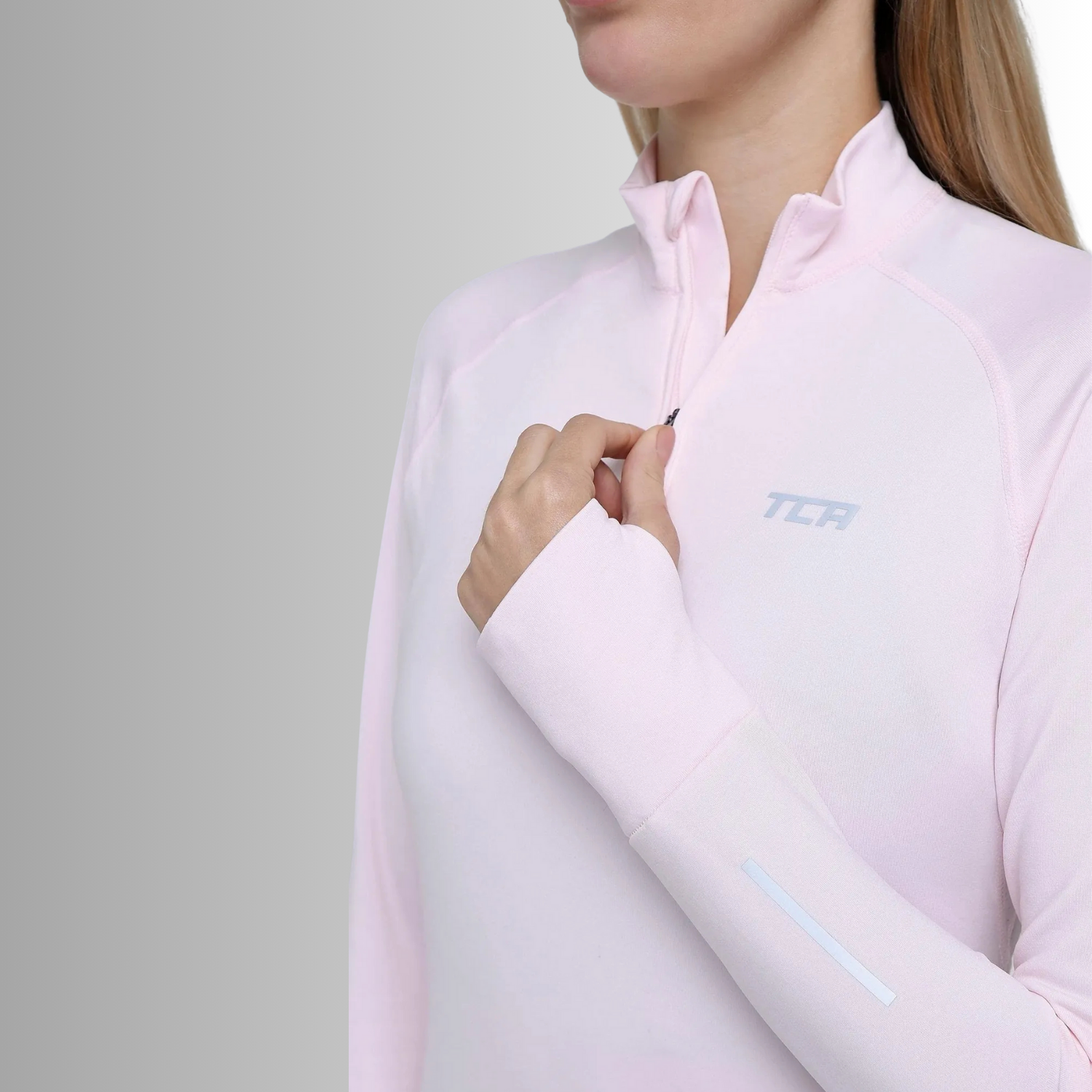 TCA Damen Winter Running Langarm Laufshirt mit Brustreißverschluss Größe: M