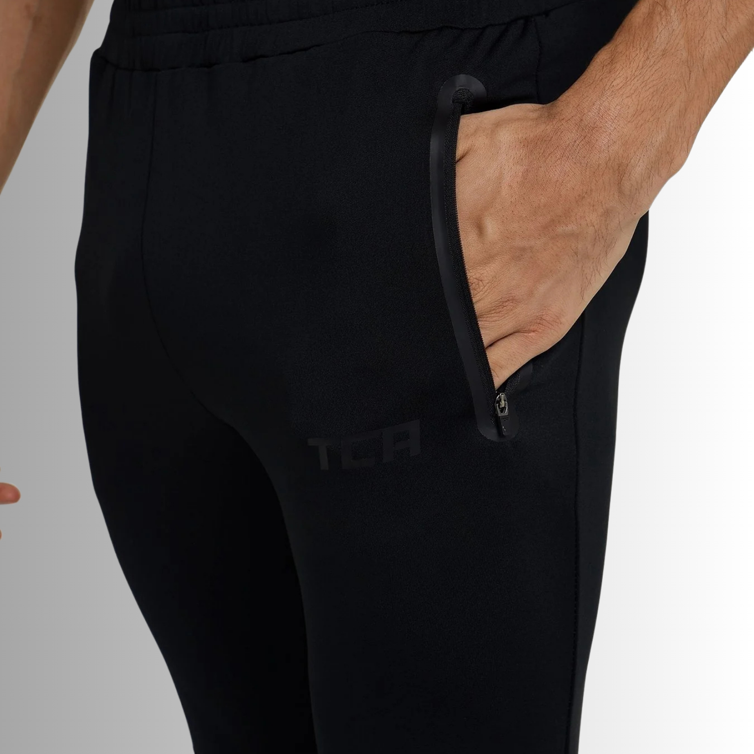 TCA Herren Rapid QuickDry Jogging Hosen Black Stealth Schwarz Größe: XS, L, XL