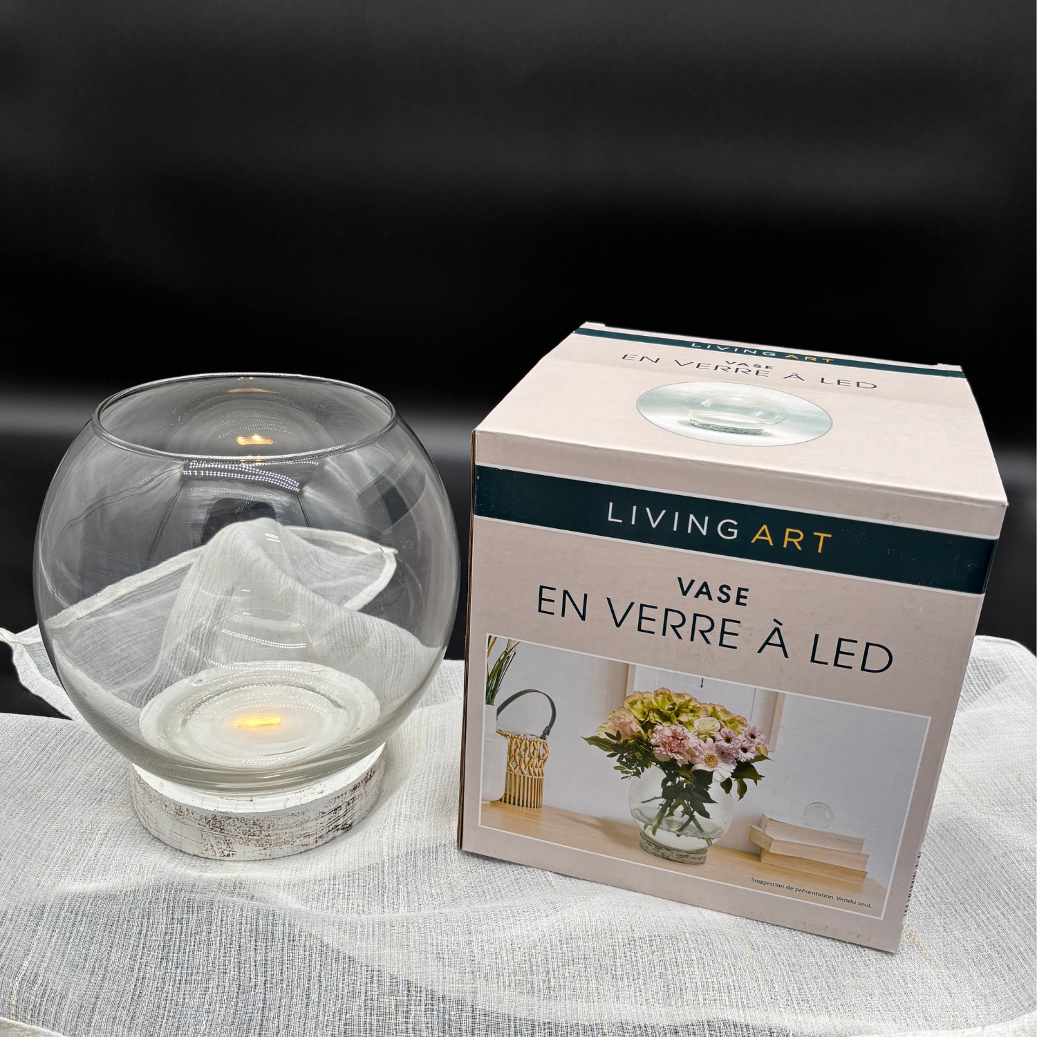 Vase Rund LED Blumenvase