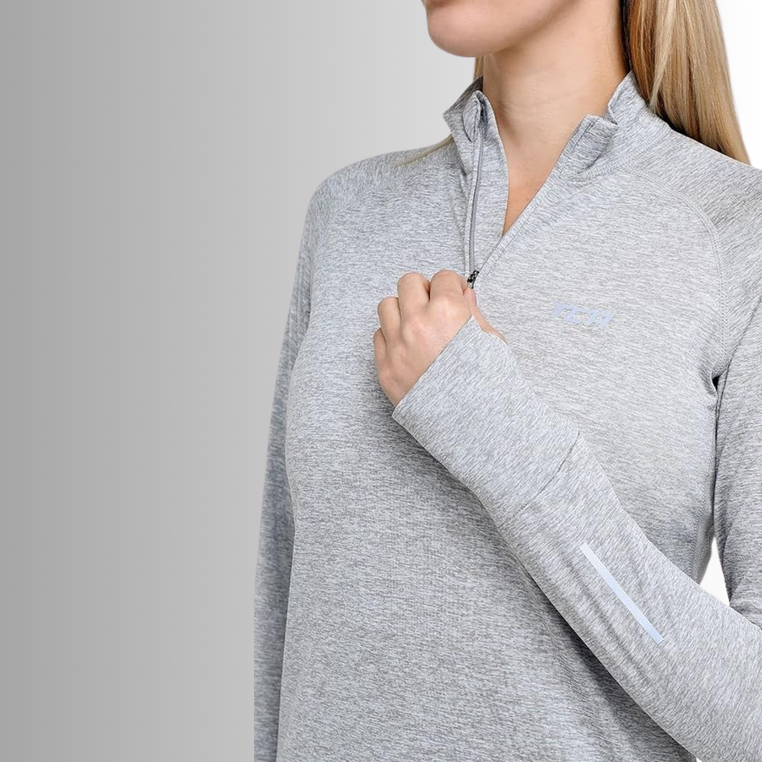 TCA Damen Winter Running Langarm Laufshirt mit Brustreißverschluss Größe: M
