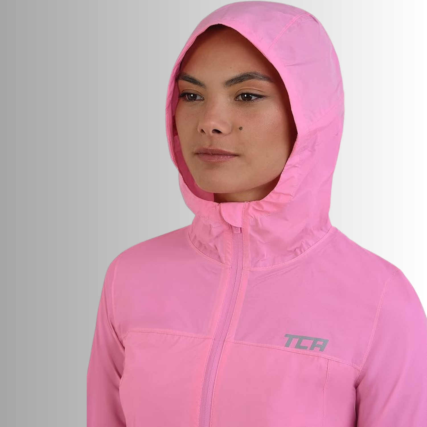 TCA Damen leichte wasserdichte Regenjacke mit Reißverschlusstaschen Größe: S, M