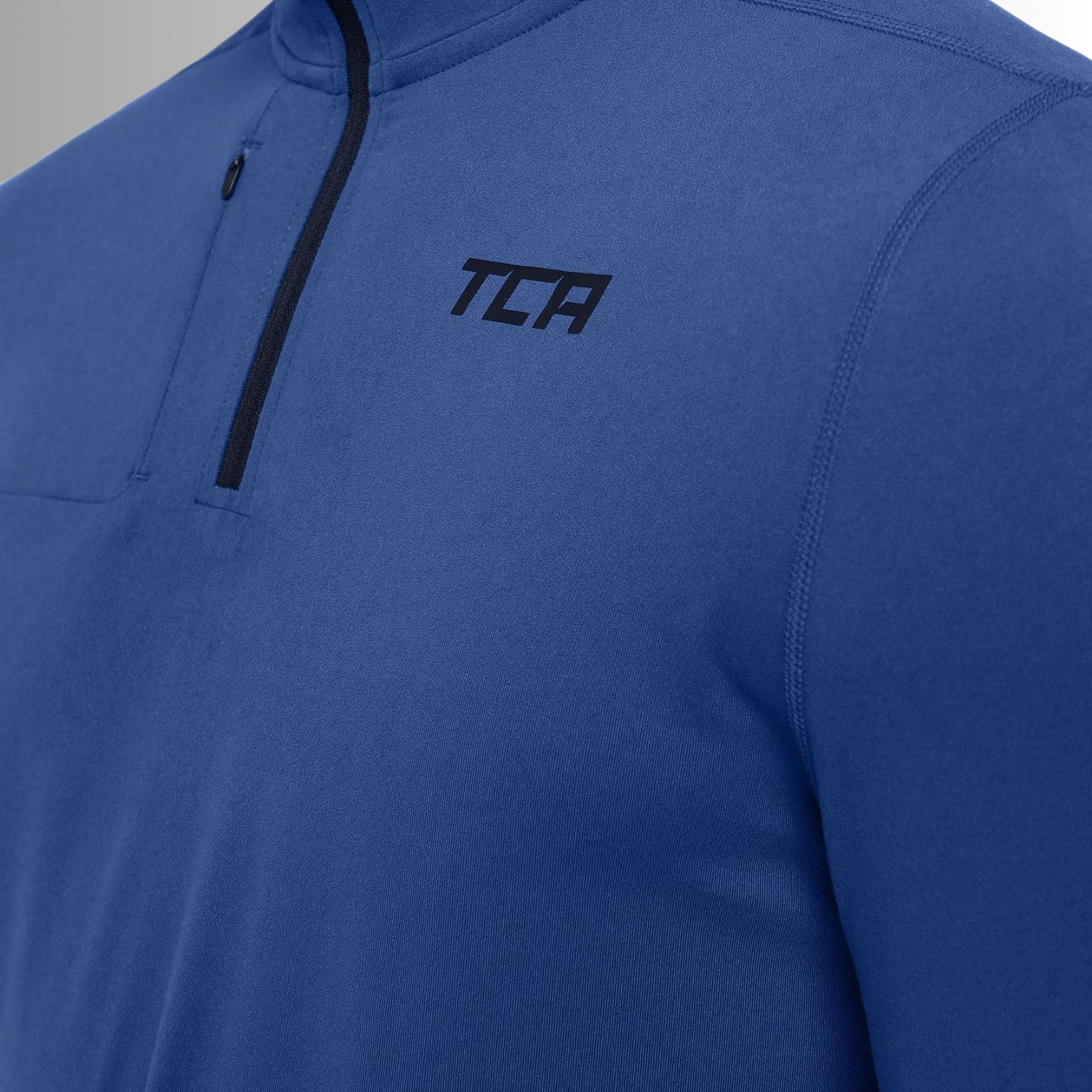 TCA Trainingsshirt Herren Langarm Laufshirt mit Reißverschluss Größe: L