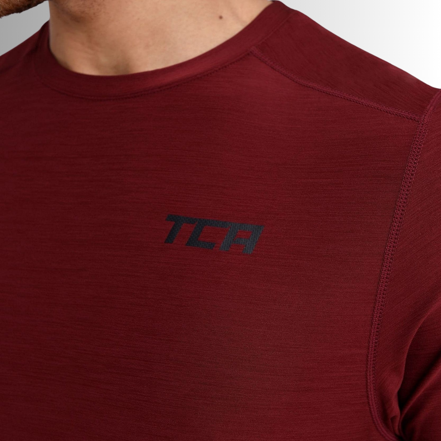 TCA Trainingsshirt Herren Galaxy Fitness Lauf Shirt Cabernet Größe: L
