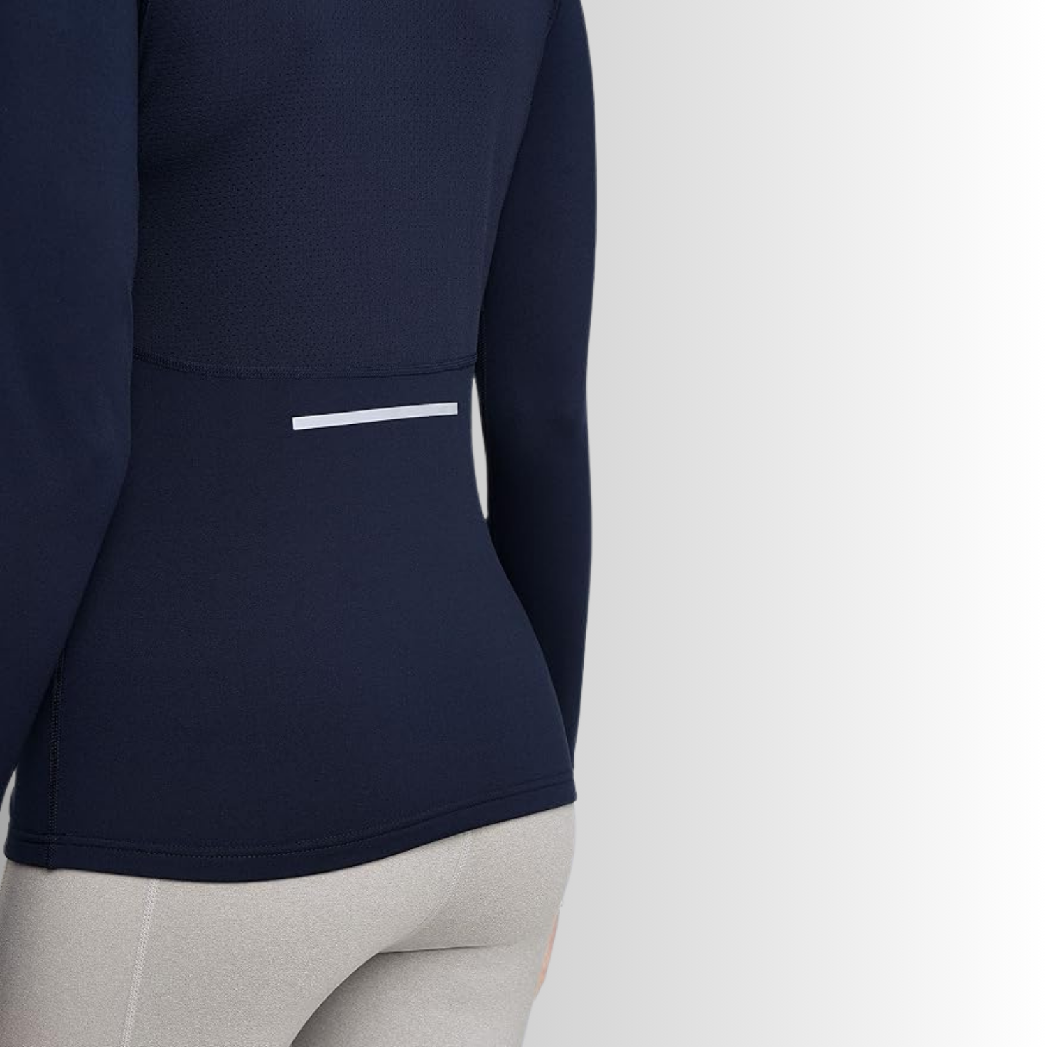 TCA Damen Winter Running Langarm Laufshirt mit Brustreißverschluss  Dunkelblau Größe: S, M