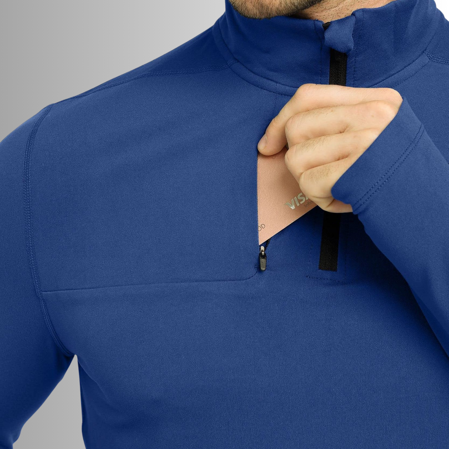 TCA Trainingsshirt Herren Langarm Laufshirt mit Reißverschluss Größe: L