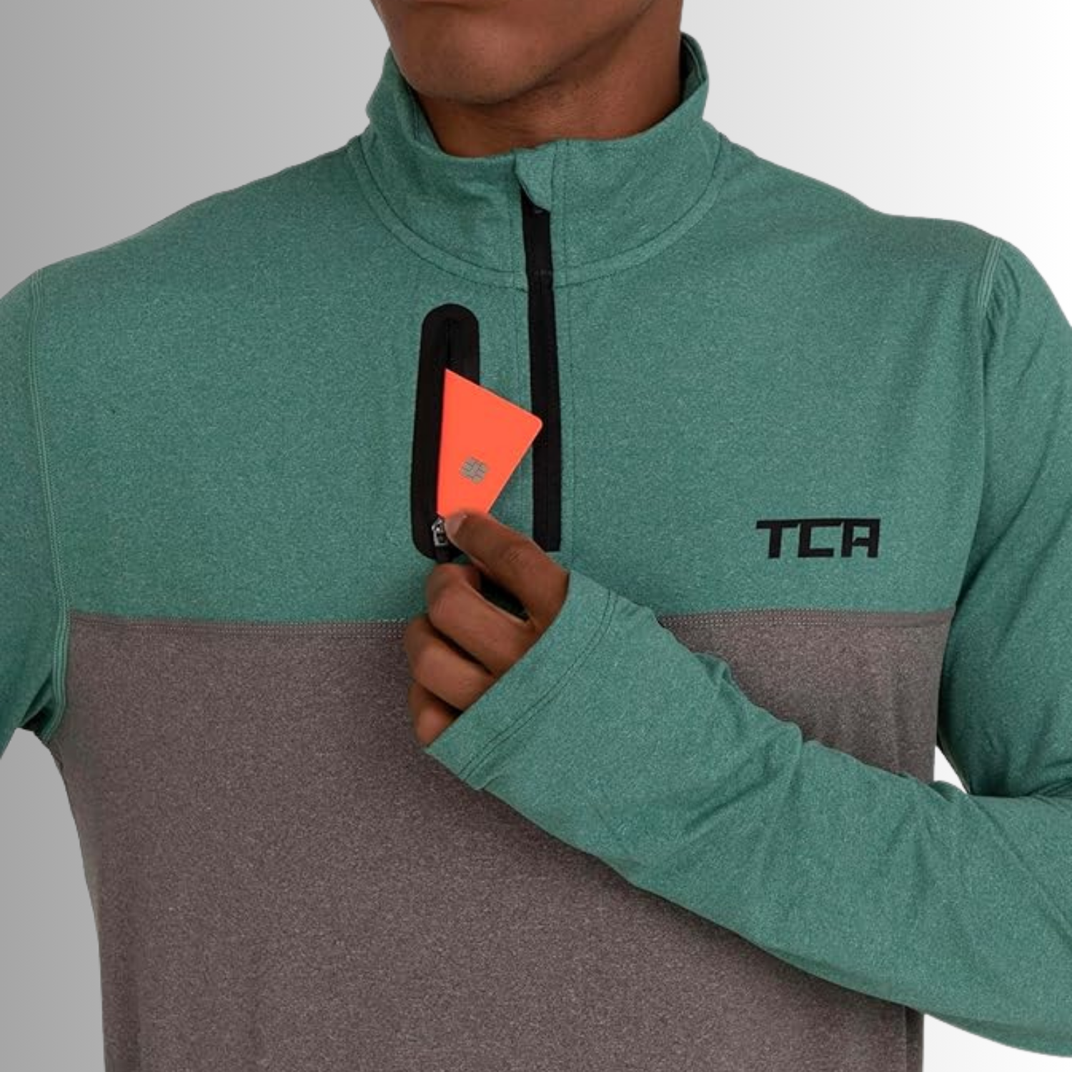 TCA Trainingsshirt Herren Langarm Laufshirt mit Reißverschluss Größe: XL