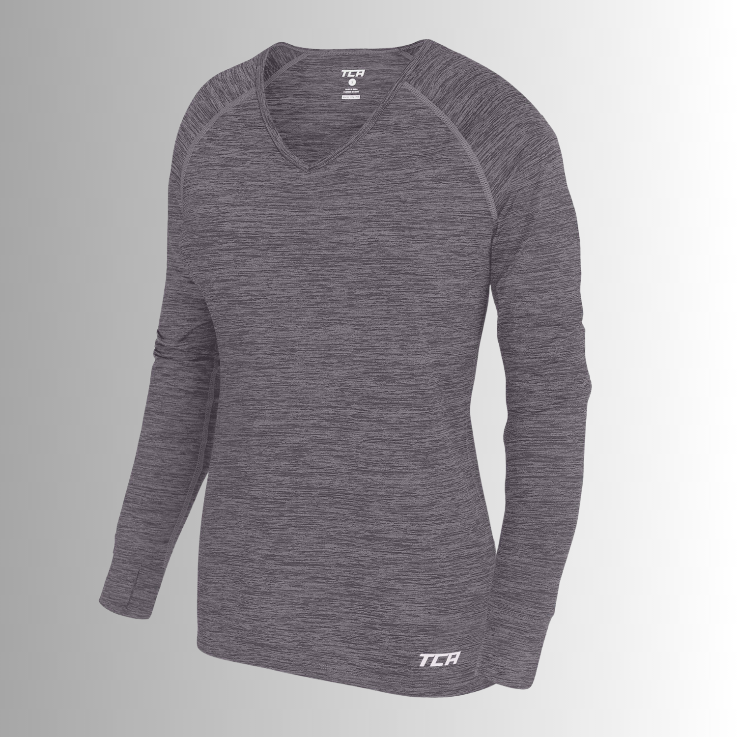 TCA Damen Elle Langarm V-Ausschnitt Laufshirt, Sportshirt, Trainingsshirt Größe: M