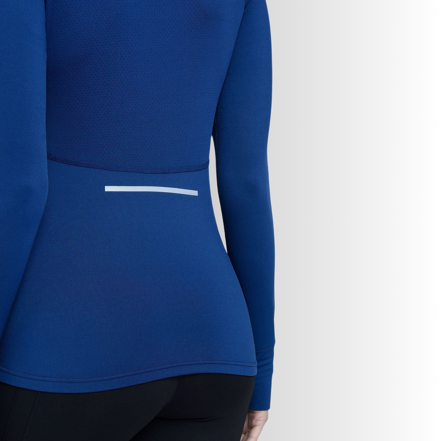 TCA Damen Winter Running Langarm Laufshirt mit Brustreißverschluss Dunkelblau Größe: S
